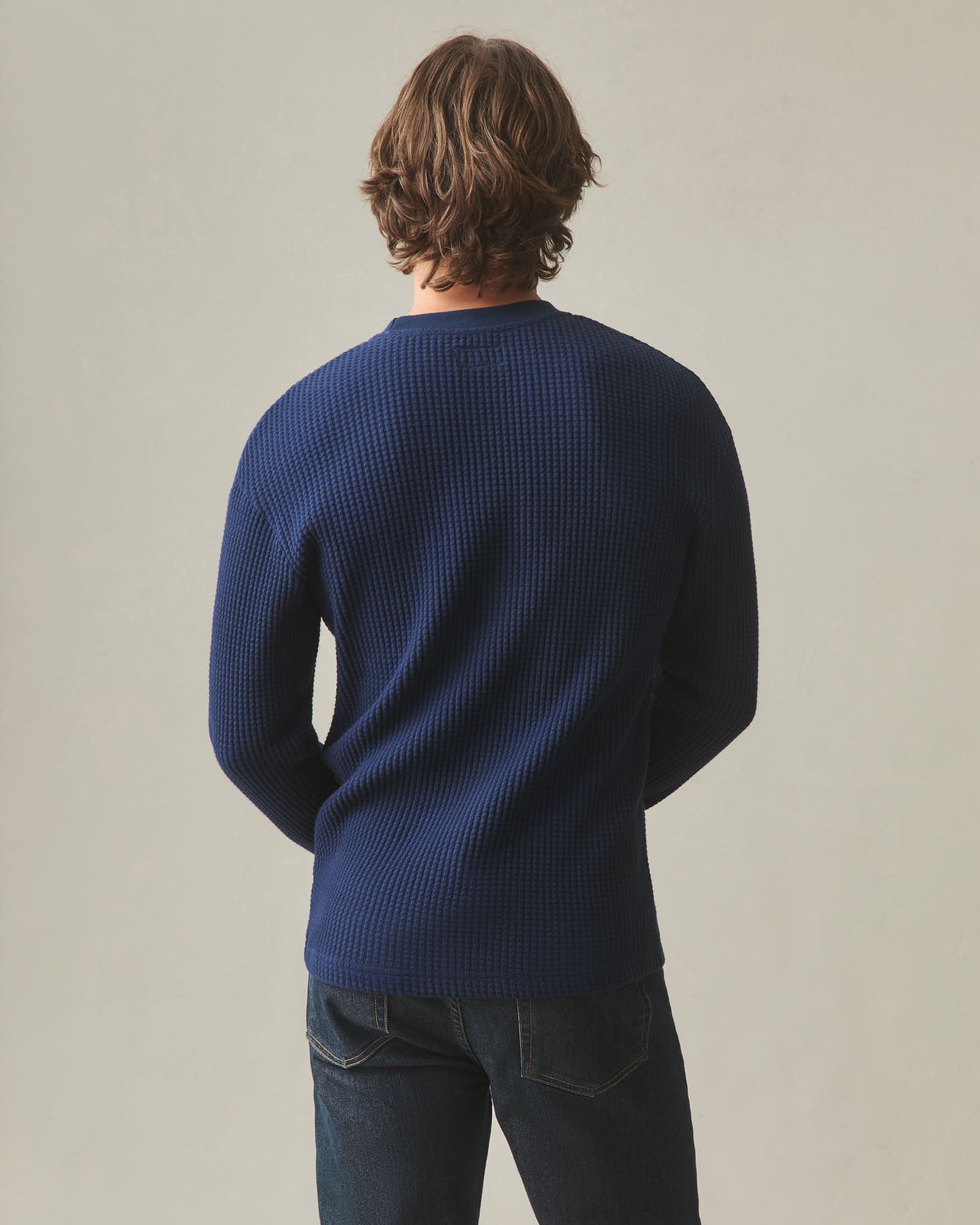 Men's Waffle Pocket Long Sleeve - Pageant Blue - Image 3