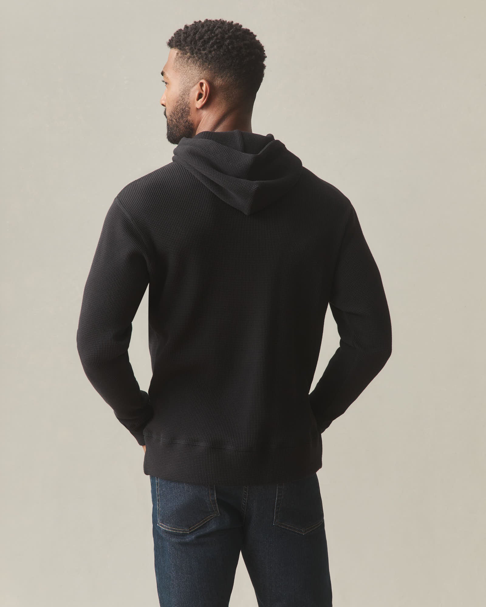 Men's Summit Waffle Pullover - Black - Image 3