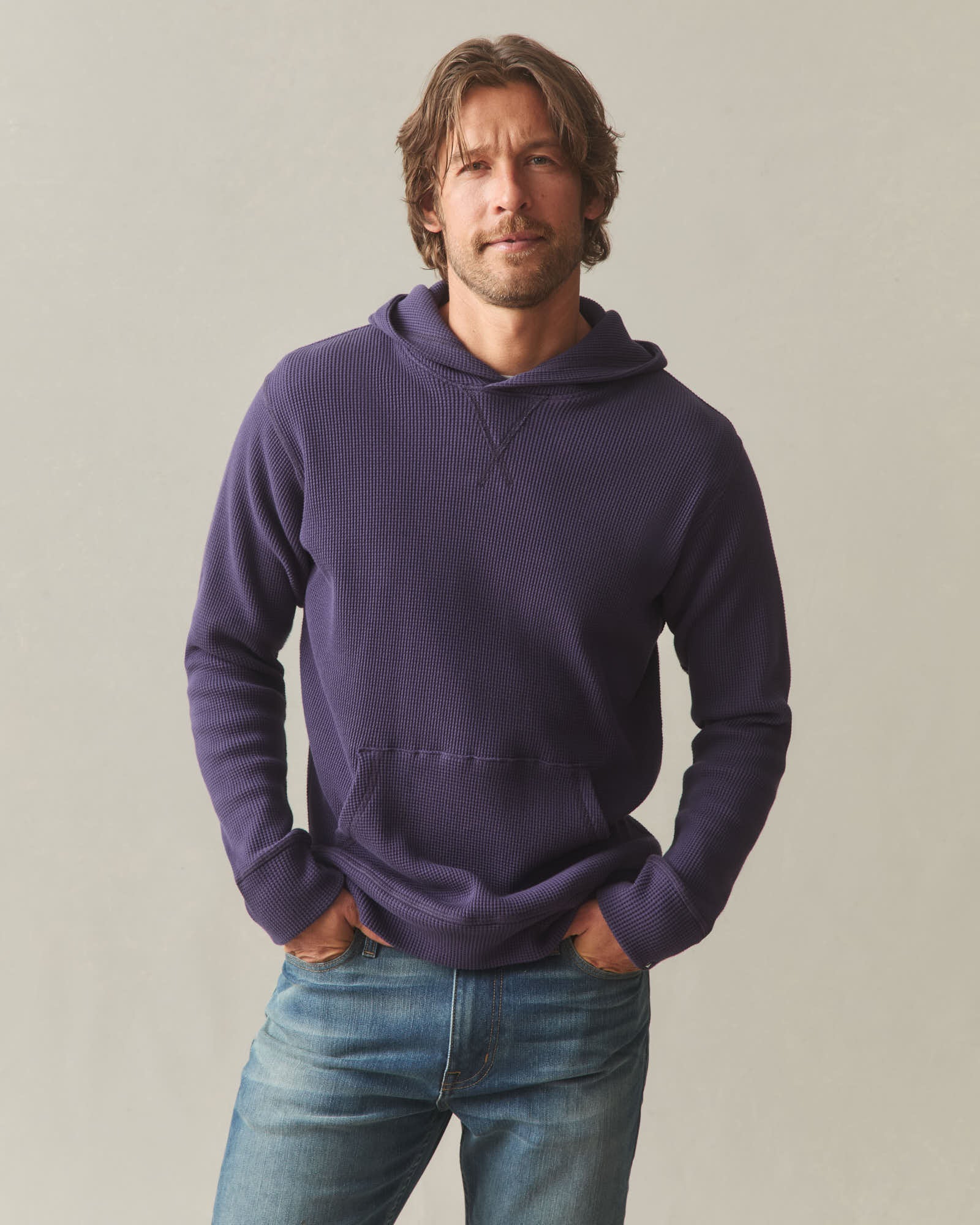 Men's Summit Waffle Pullover - Purple Velvet - Image 2