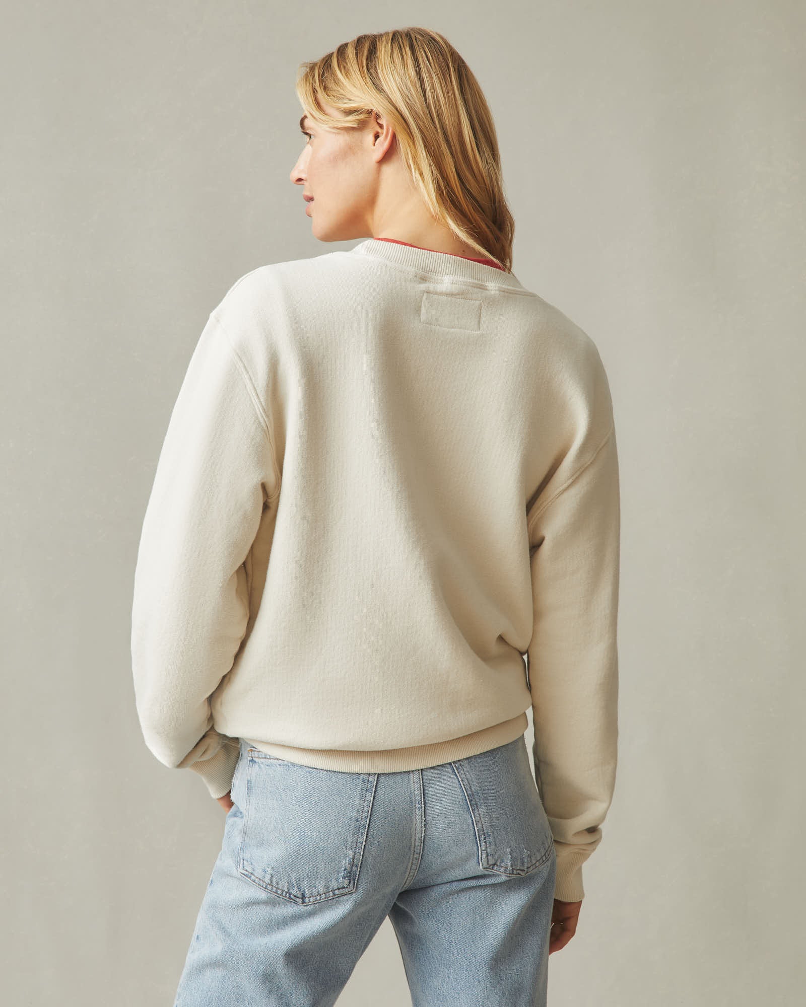 Unisex Relaxed French Terry USA Crew - Turtledove - Image 6