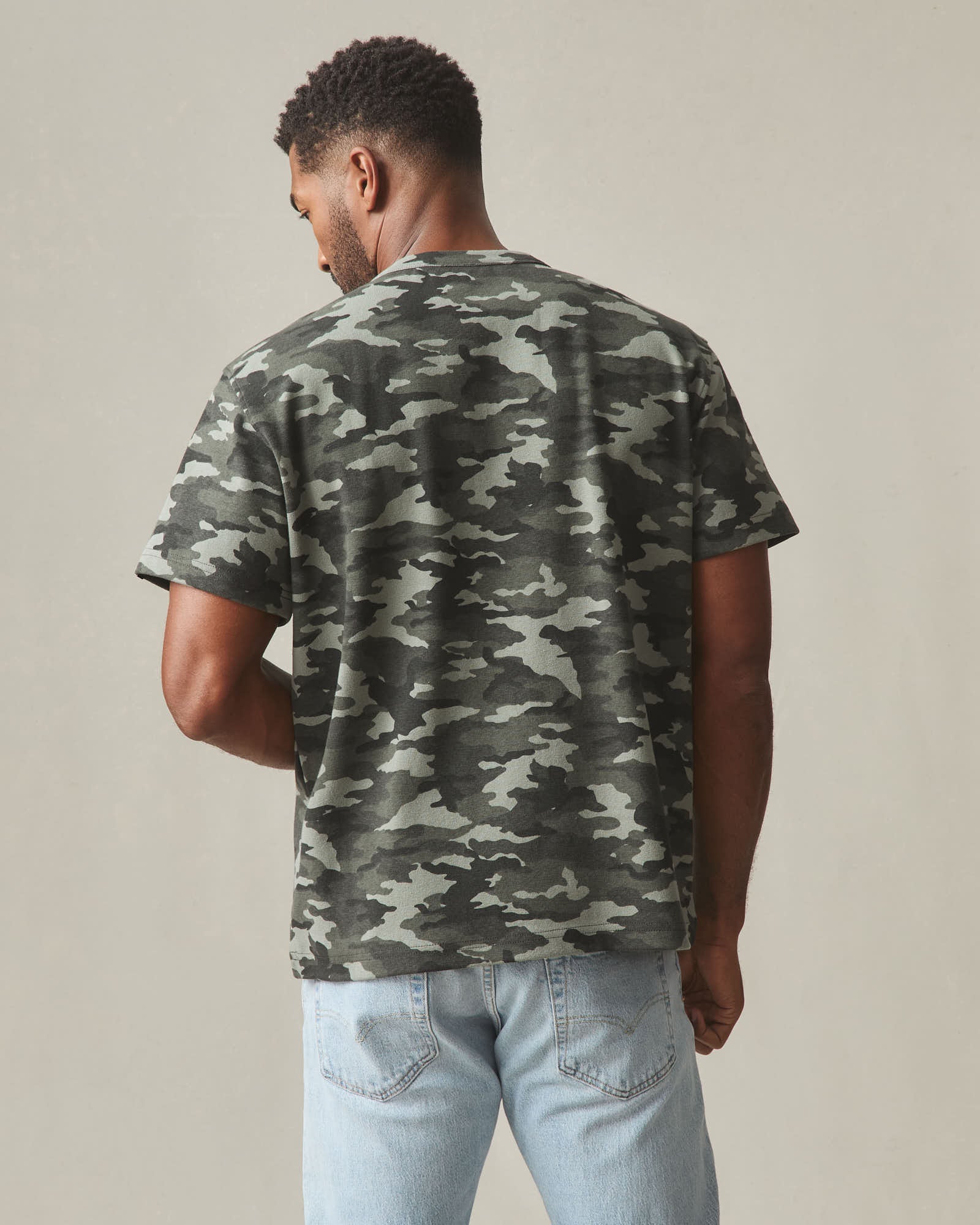 Men's Rib Tee - Forest Camo - Image 5