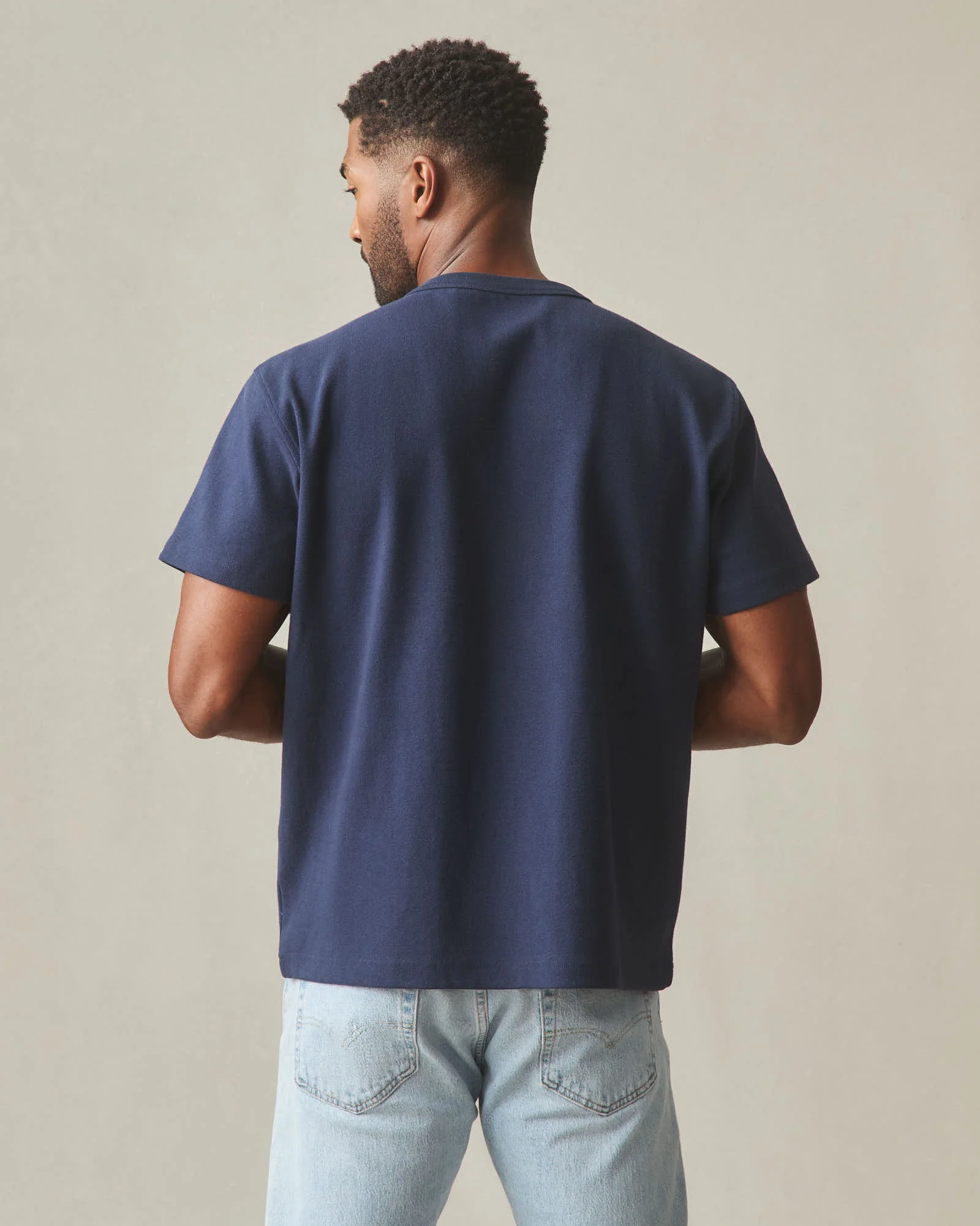 Men's Rib Tee - Oxford Blue - Image 4