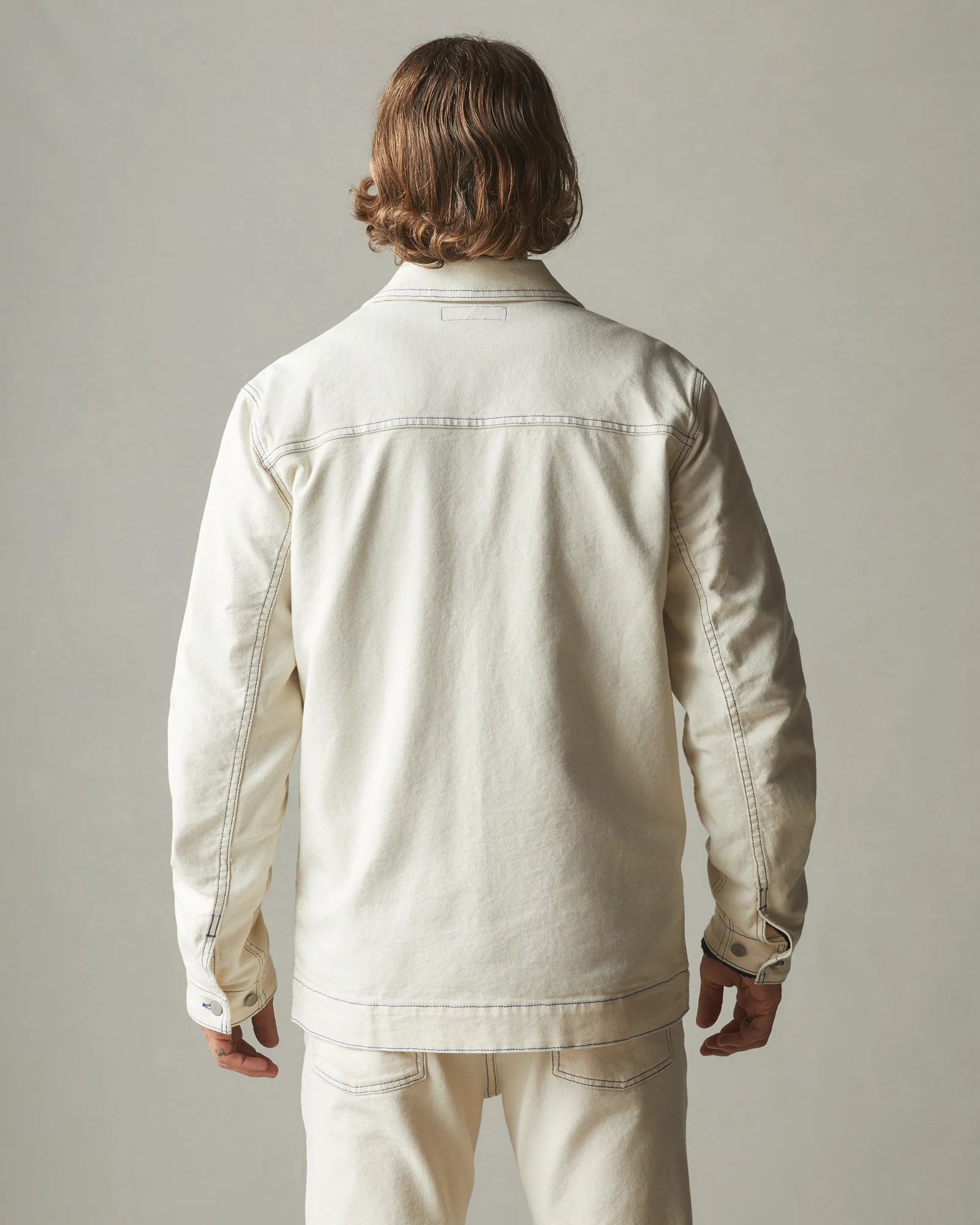 Unisex Roughneck Chore Jacket - Contrast Stitch - PFD Natural - Image 4