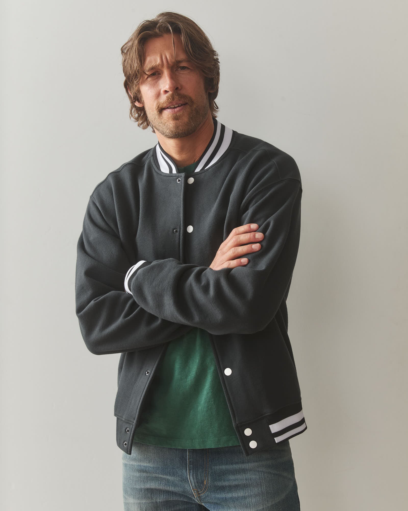 Unisex Lettermen Jacket - Black - Image 2