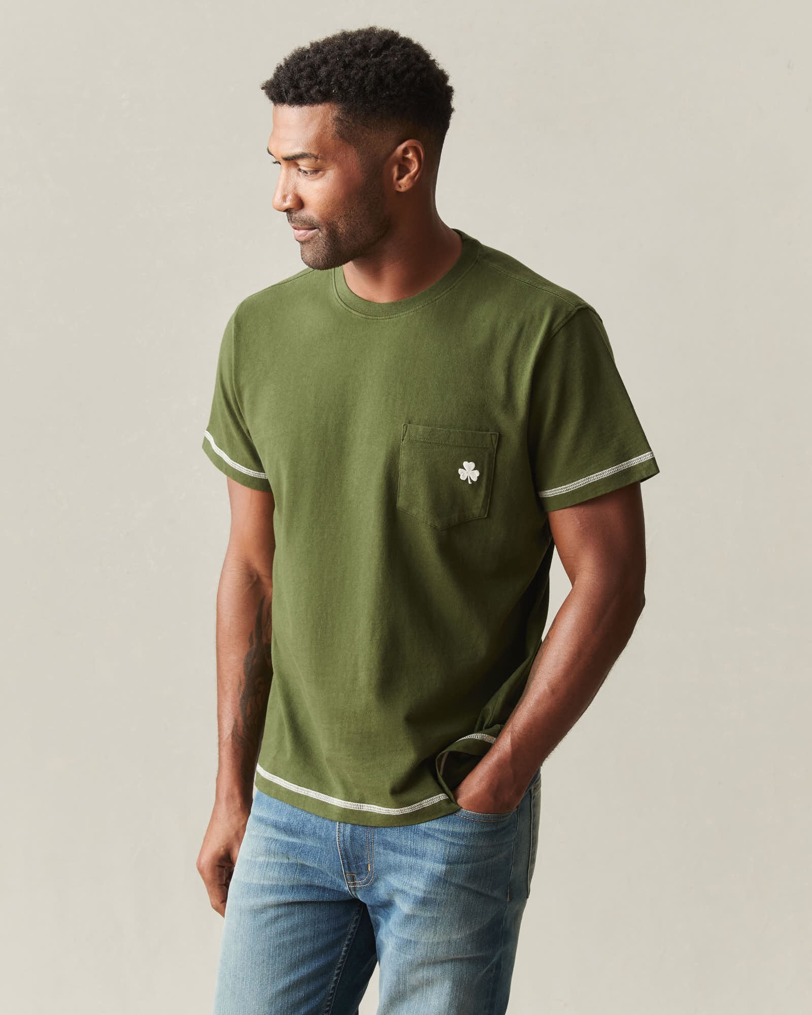 Unisex St. Patrick's Pocket Tee  - Rifle Green - Image 2