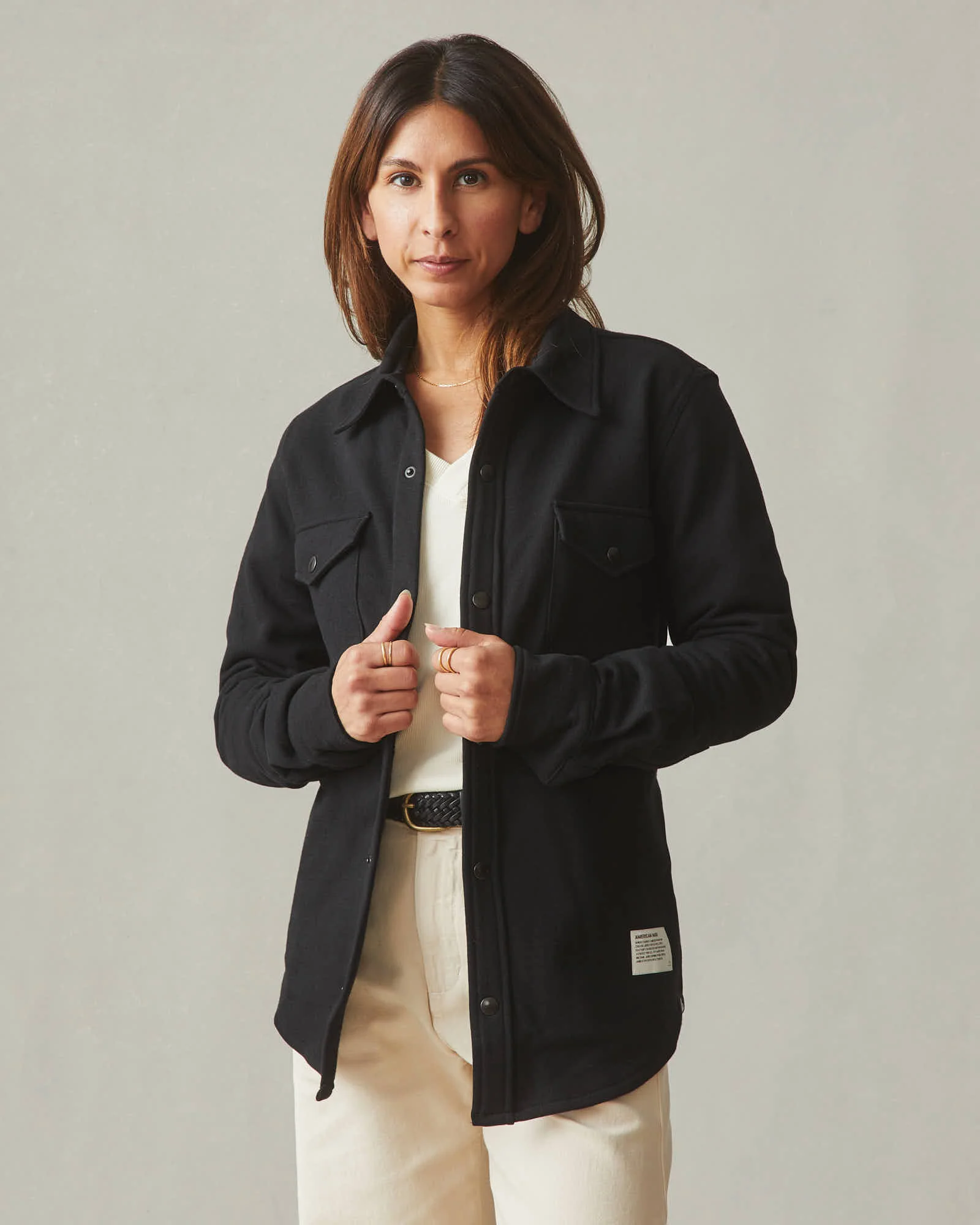Unisex Redwood Fleece Overshirt - Black - Image 3