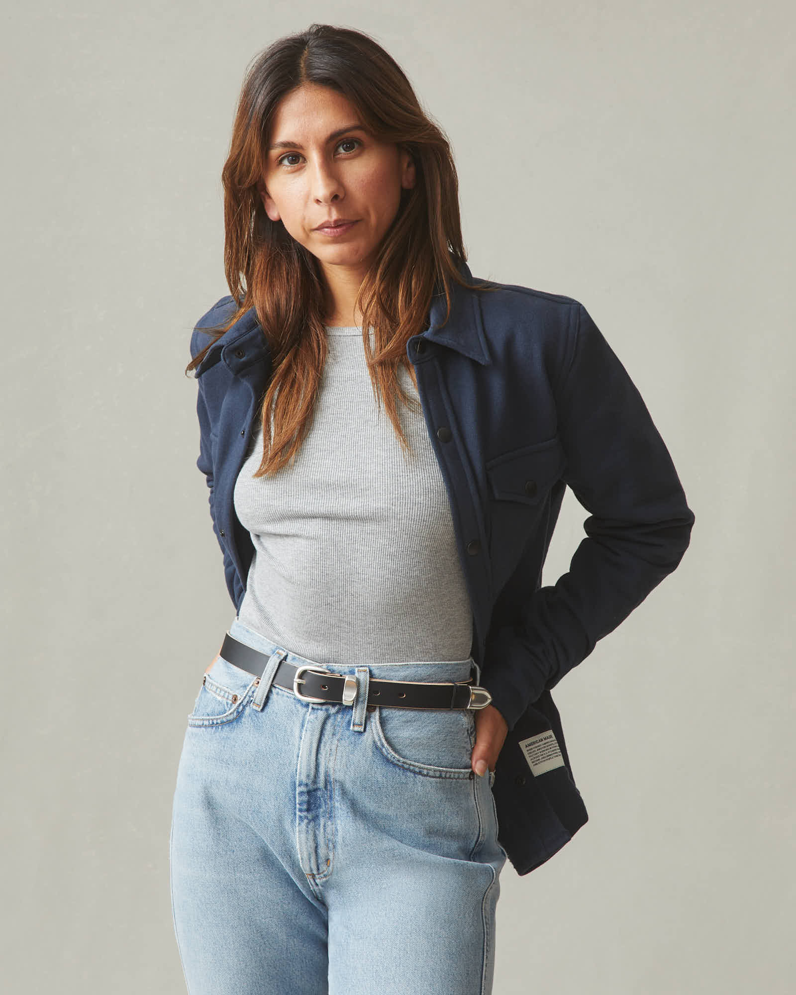 Unisex Redwood Fleece Overshirt - Heritage Navy - Image 4
