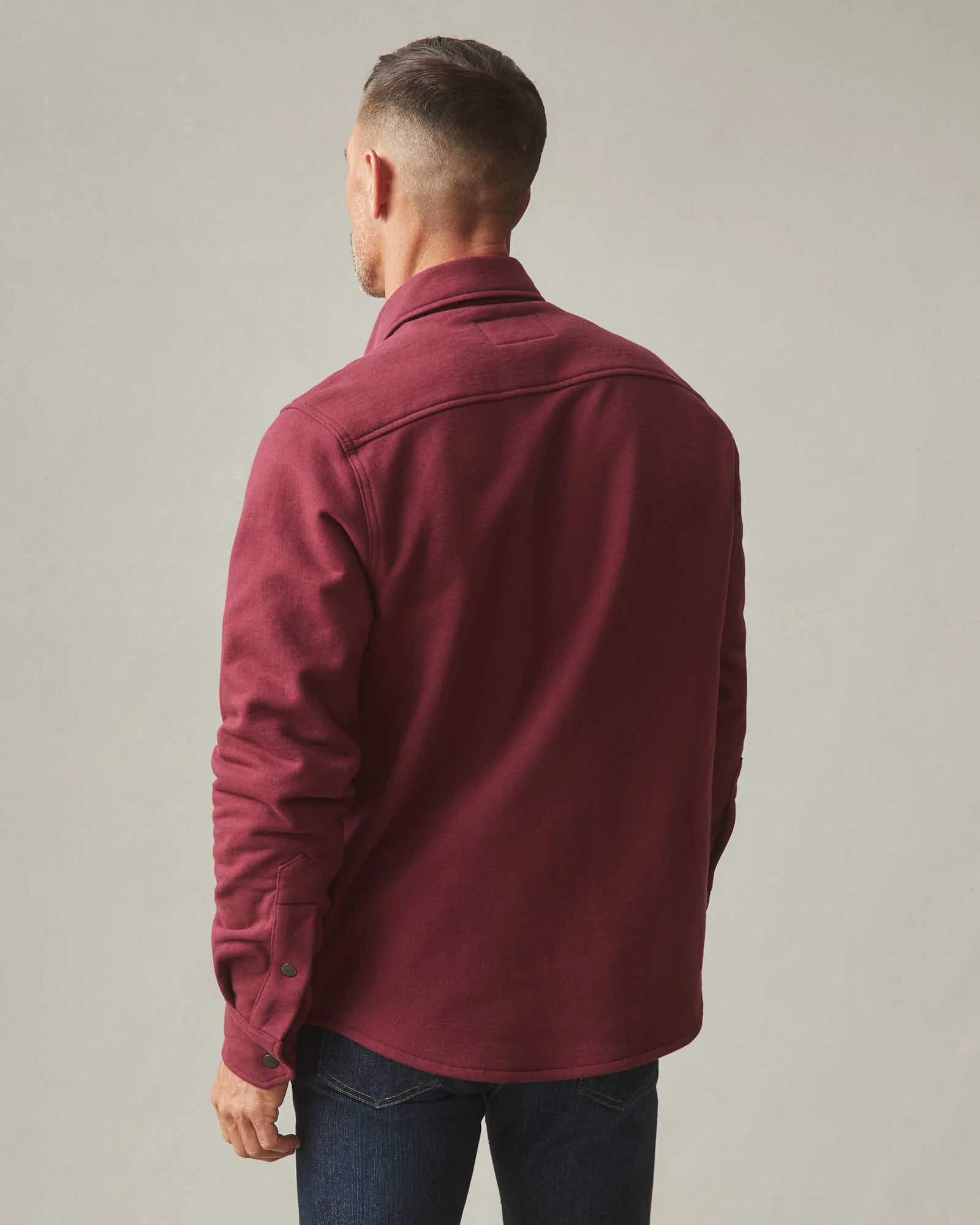 Men's Redwood Fleece Overshirt - Zinfandel - Image 4