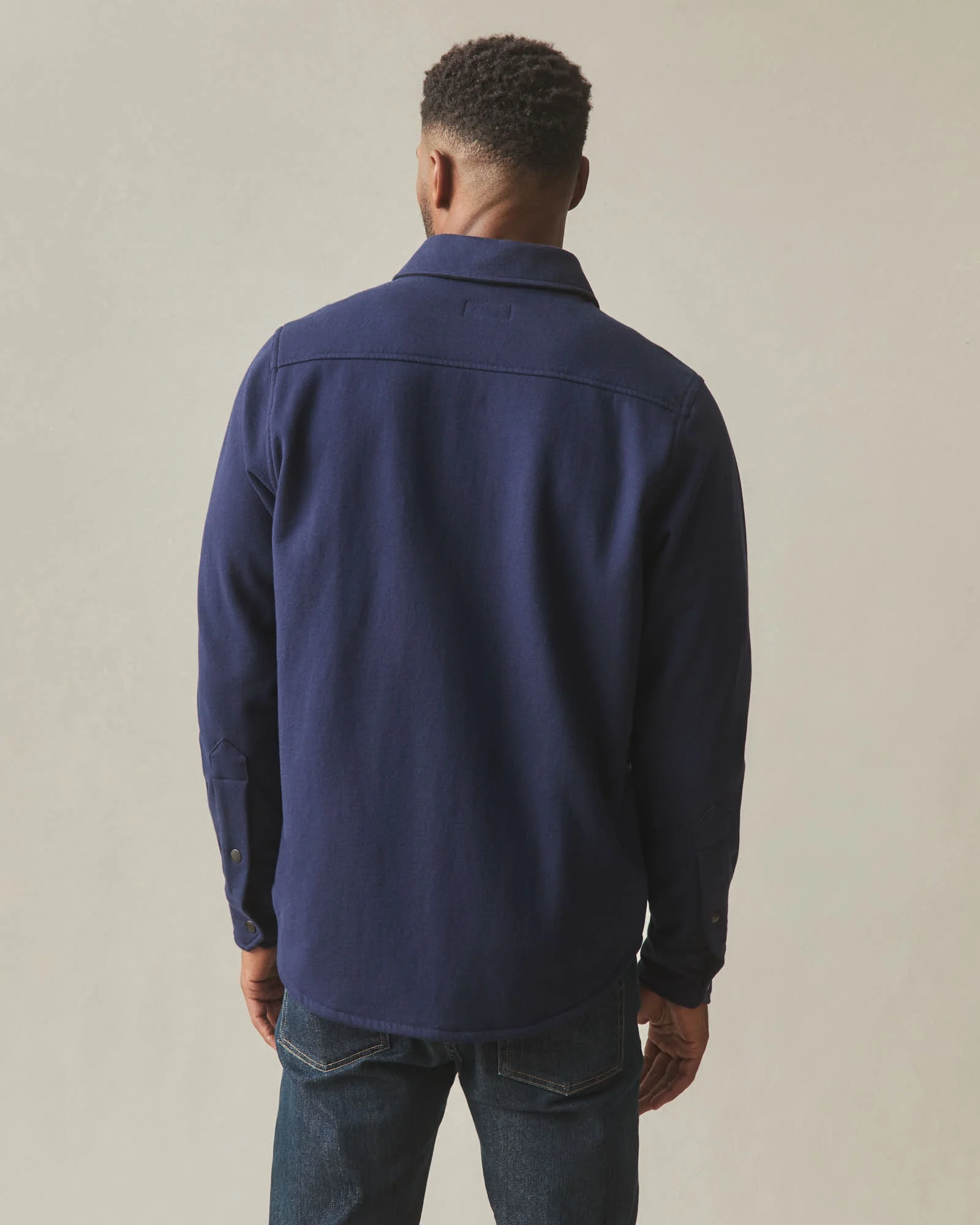 Unisex Redwood Fleece Overshirt - True Navy - Image 4