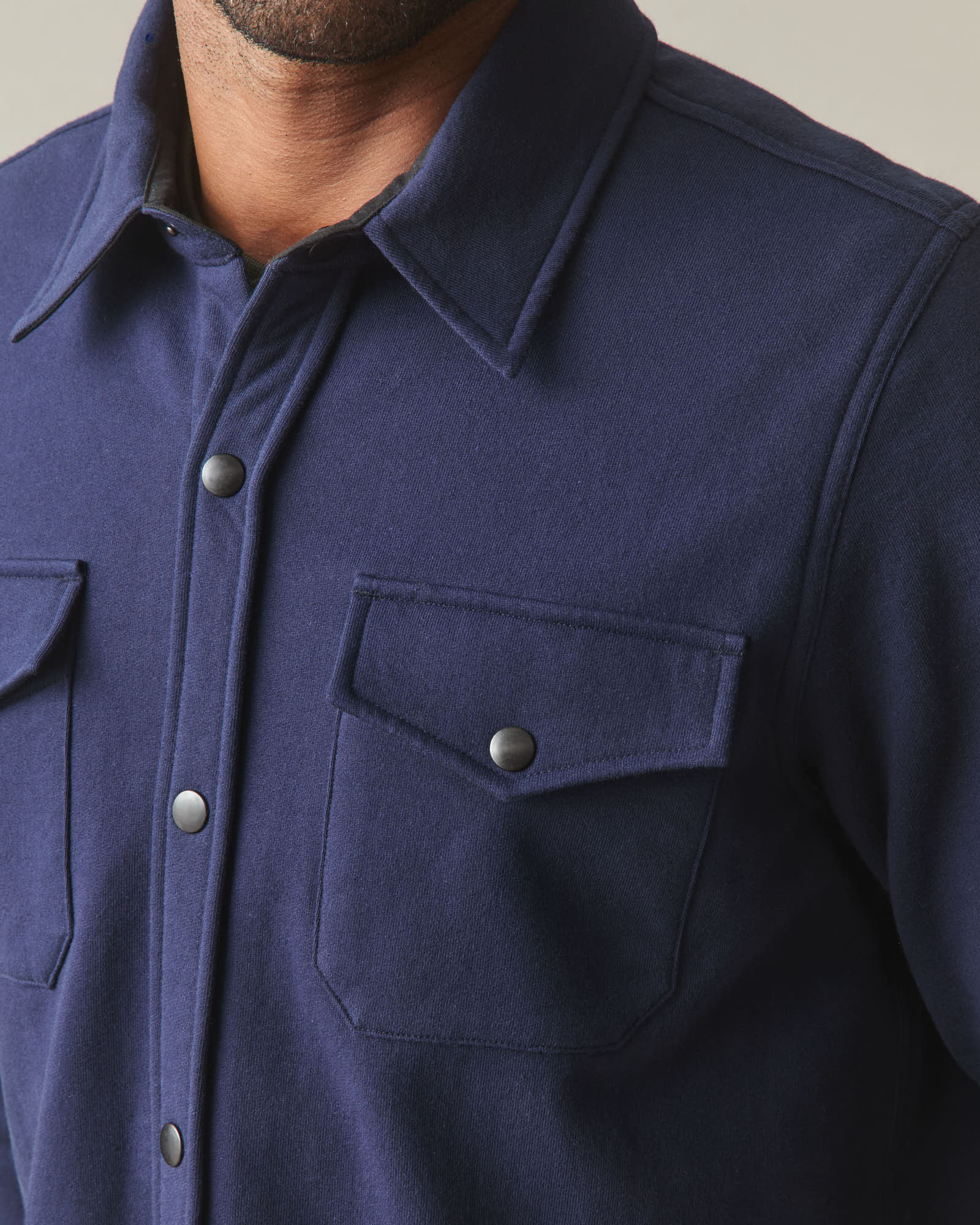 Unisex Redwood Fleece Overshirt - True Navy - Image 7
