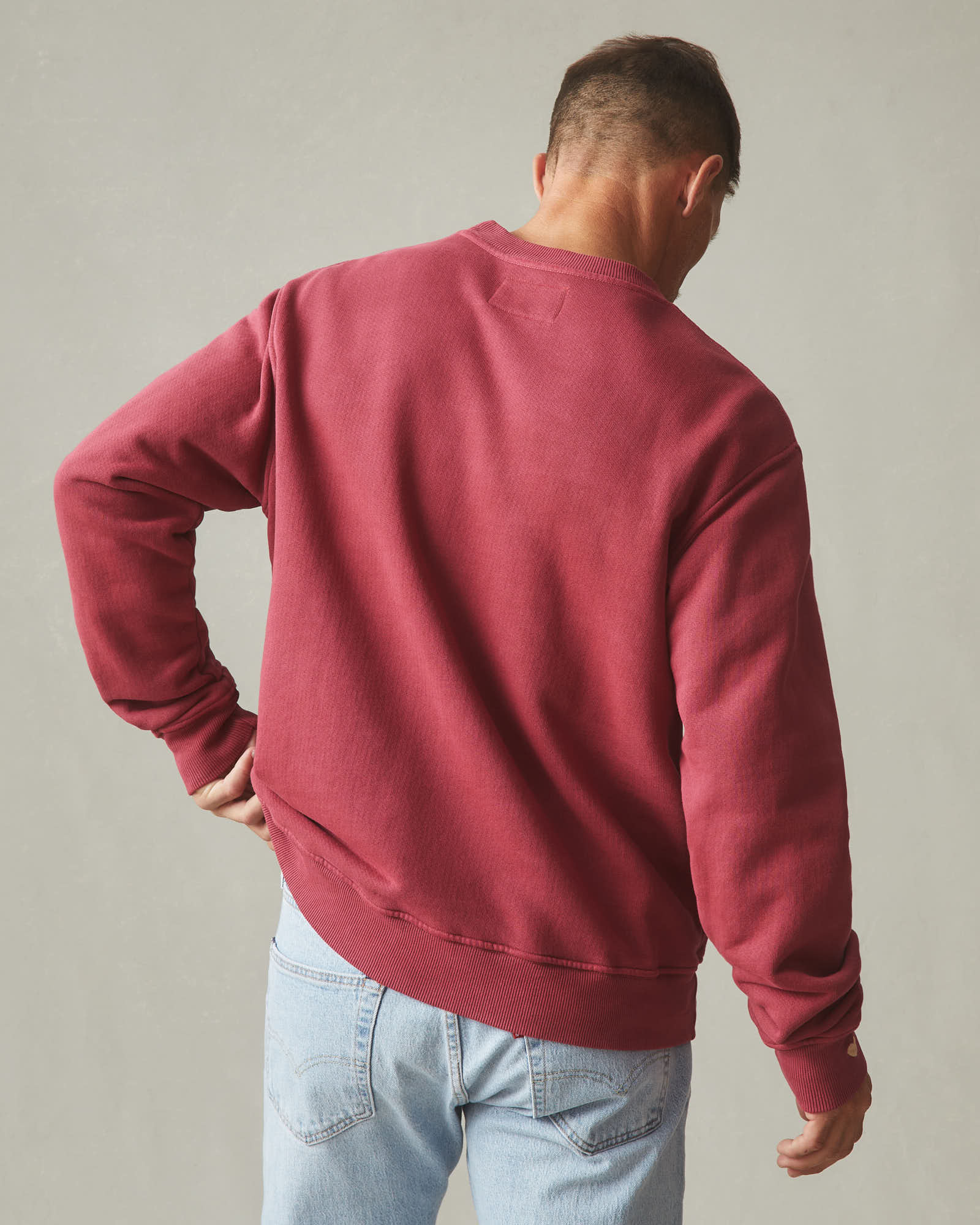 Unisex Relaxed French Terry Crew Sweatshirt - Valentine's Day - Bonfire Red - Image 4