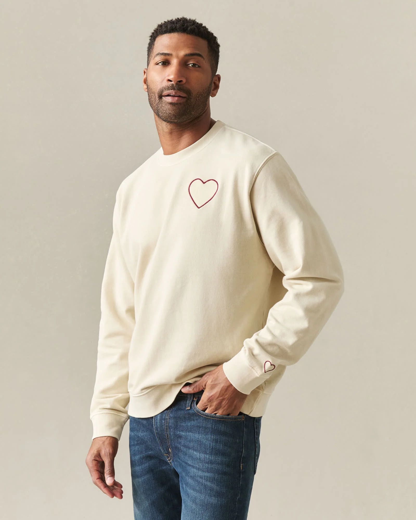Unisex Relaxed French Terry Crew sweatshirt Valentine's Day - Cotton - Image 2