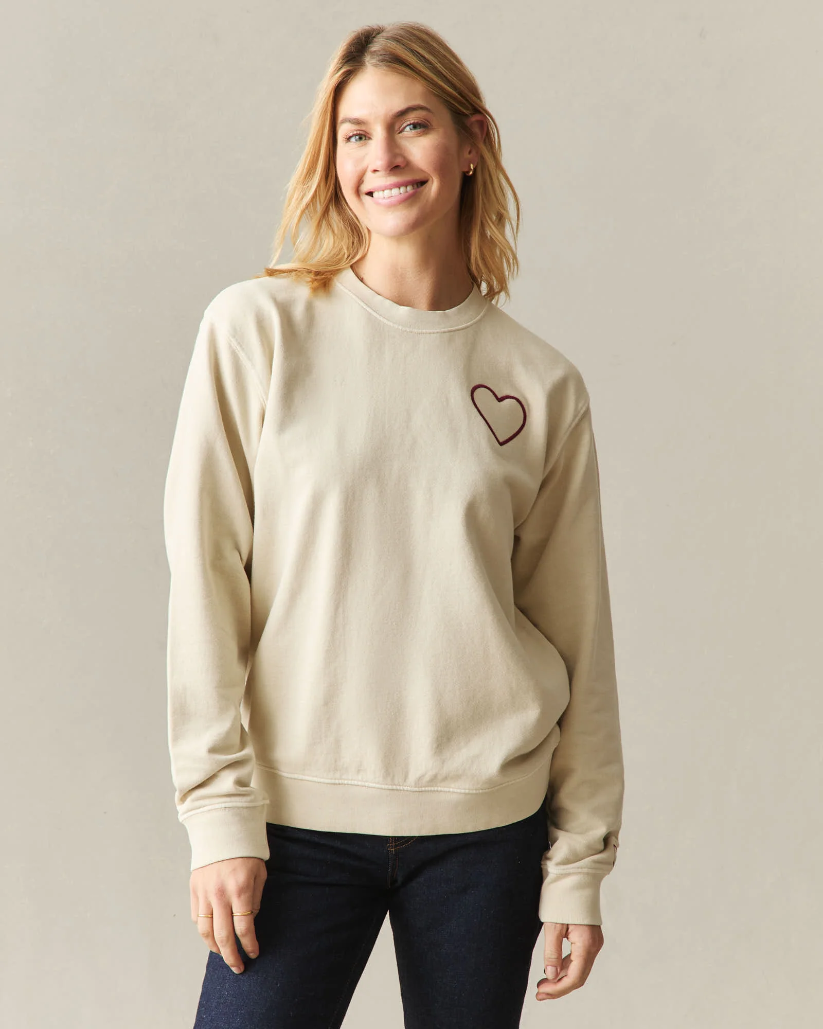 Unisex Relaxed French Terry Crew sweatshirt Valentine's Day - Cotton - Image 3