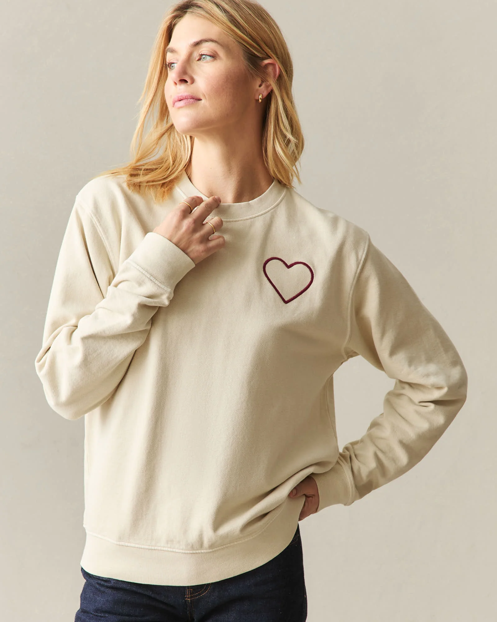 Unisex Relaxed French Terry Crew sweatshirt Valentine's Day - Cotton - Image 4