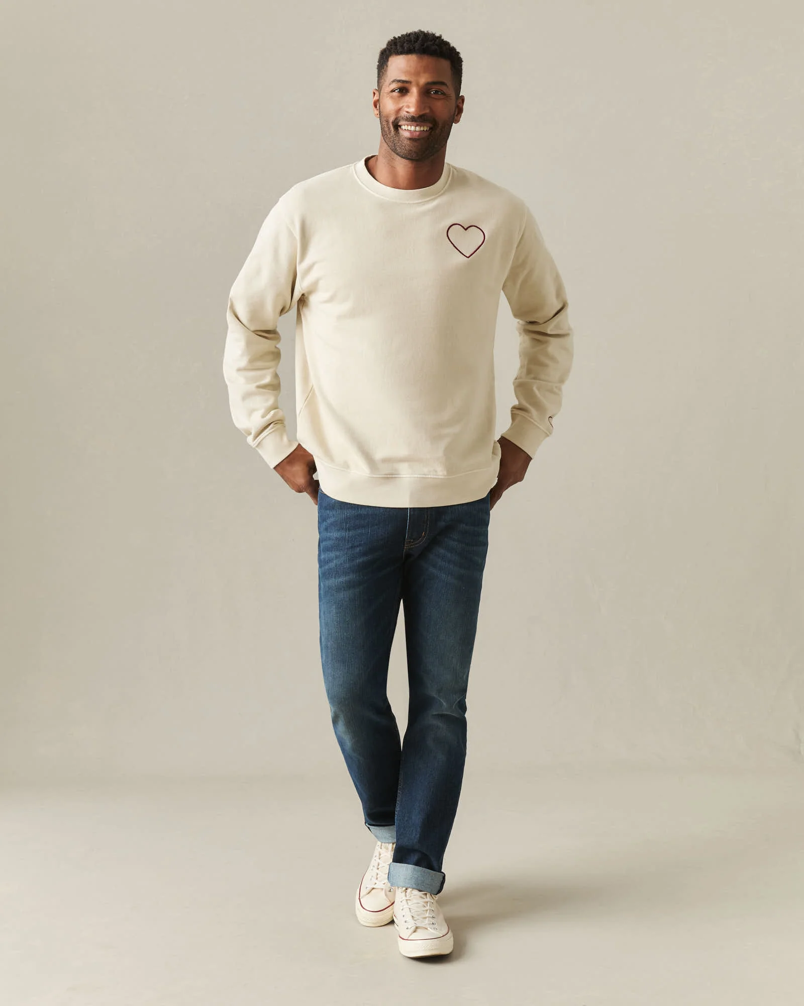 Unisex Relaxed French Terry Crew sweatshirt Valentine's Day - Cotton - Image 9
