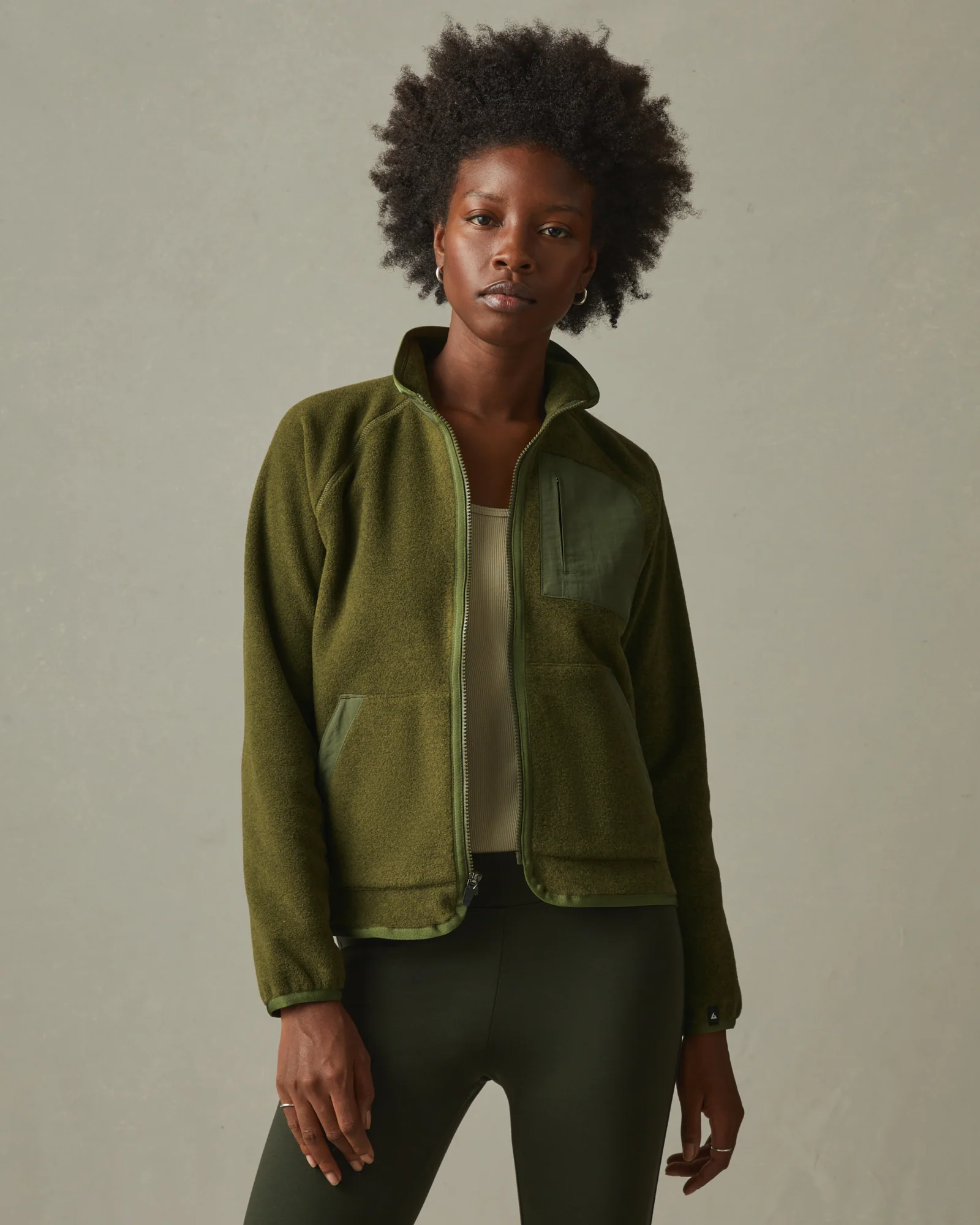 Women's Active Fleece Full Zip - Moss - Image 5