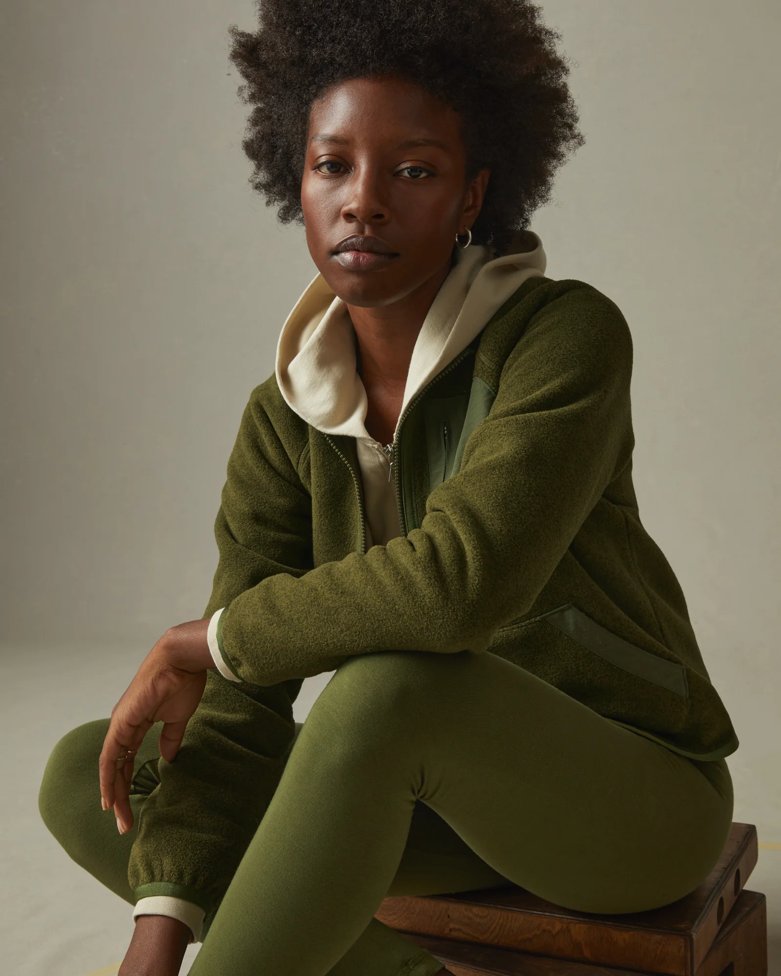 Women's Active Fleece Full Zip - Moss - Image 6