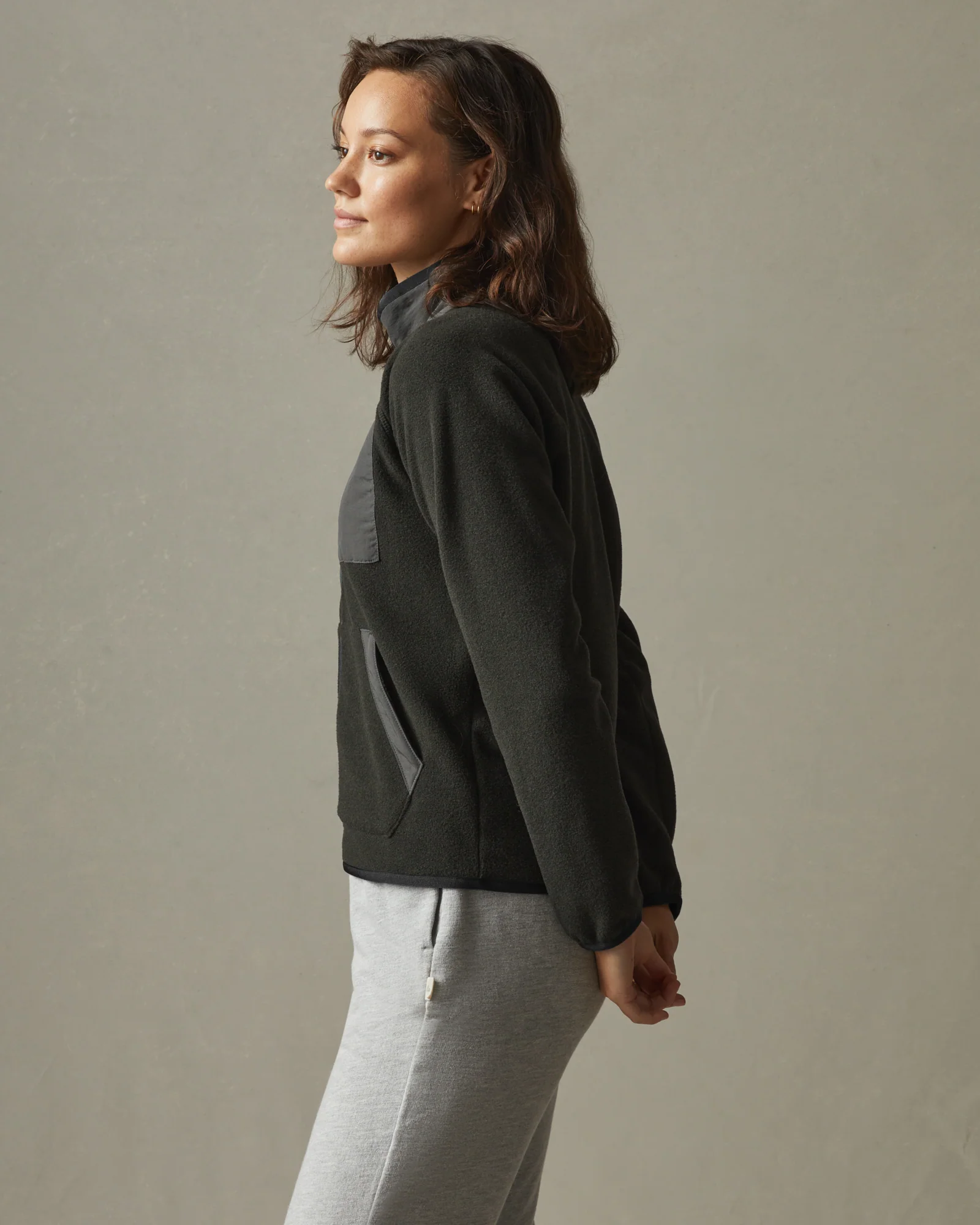 Women's Active Fleece Full Zip - Vintage Black - Image 3