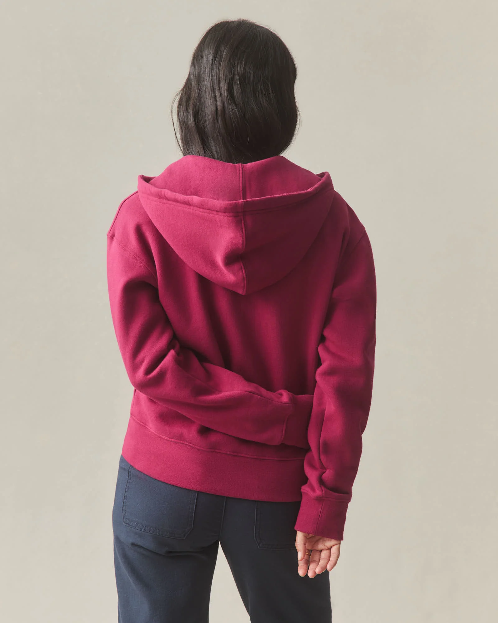 Women's Midweight Full Zip - Beet Red - Image 5