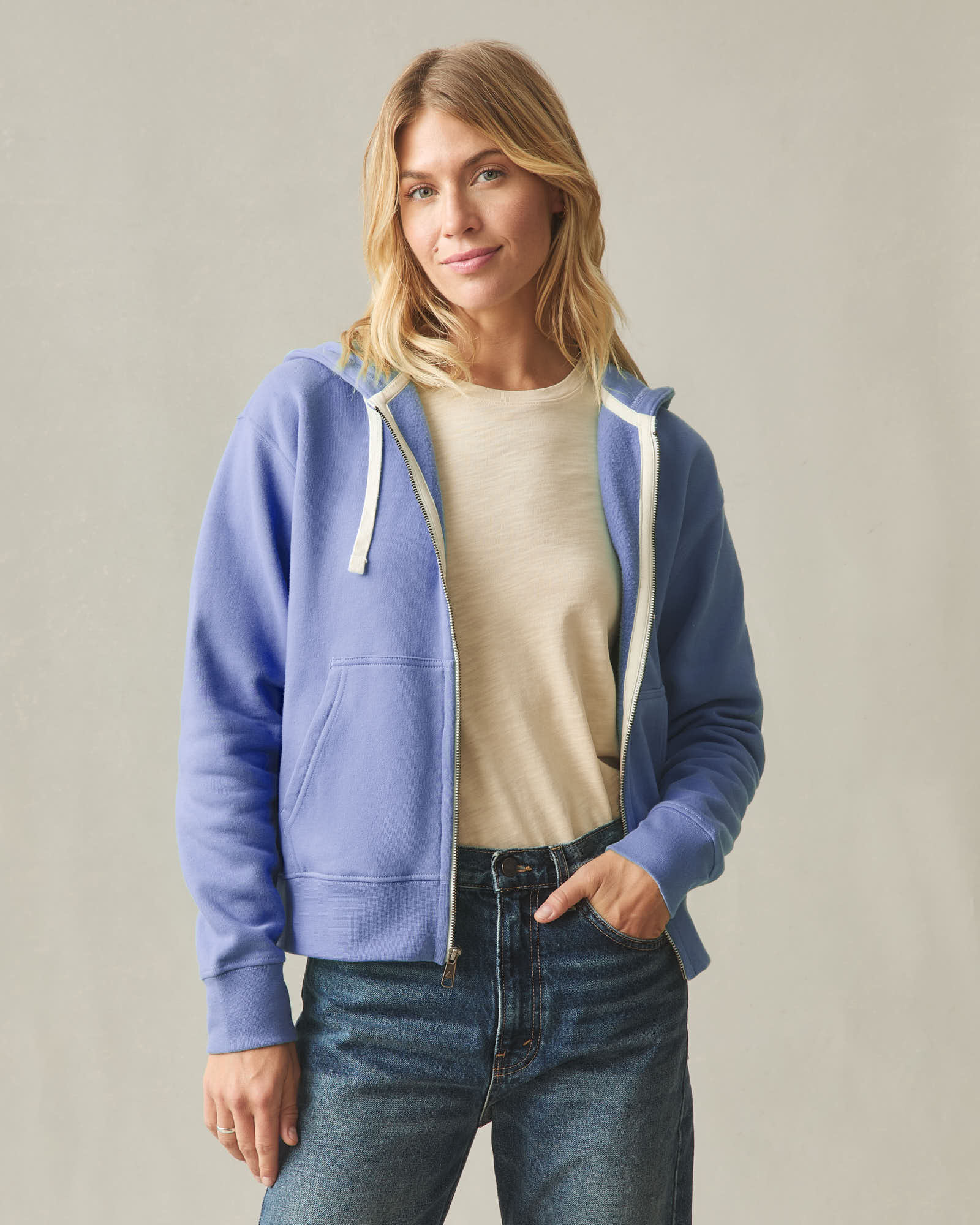 Women's Midweight Full Zip - Deep Periwinkle - Image 2