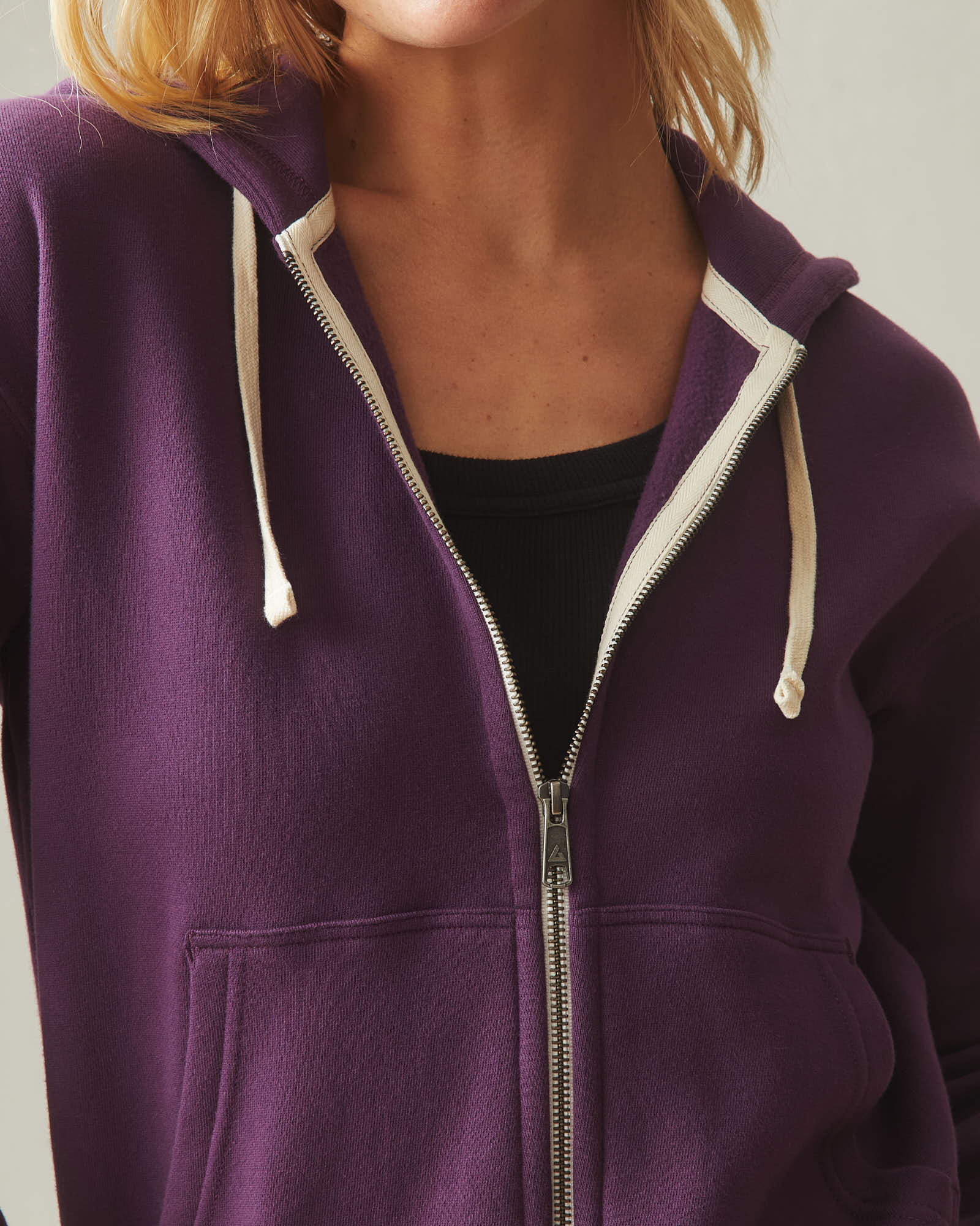 Women's Midweight Full Zip - Deep Purple - Image 3