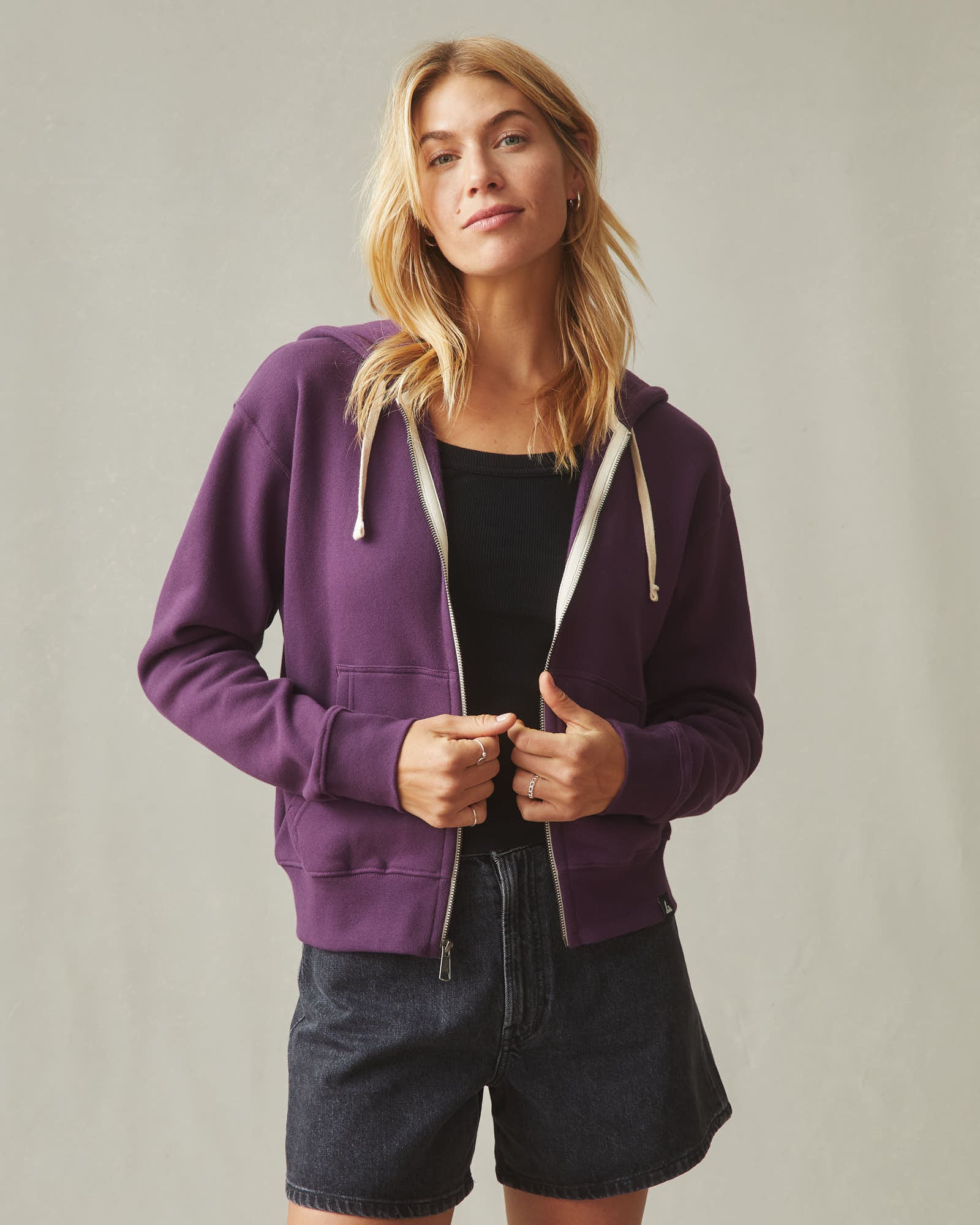 Women's Midweight Full Zip - Deep Purple - Image 5