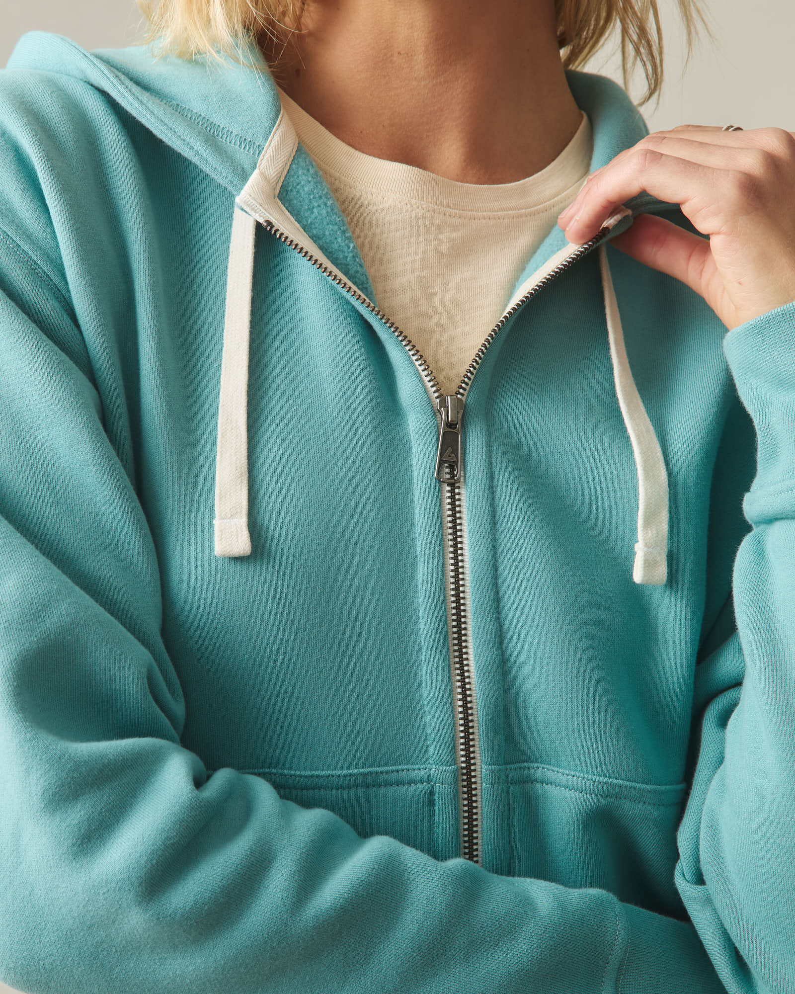 Women's Midweight Full Zip - Teal - Image 5