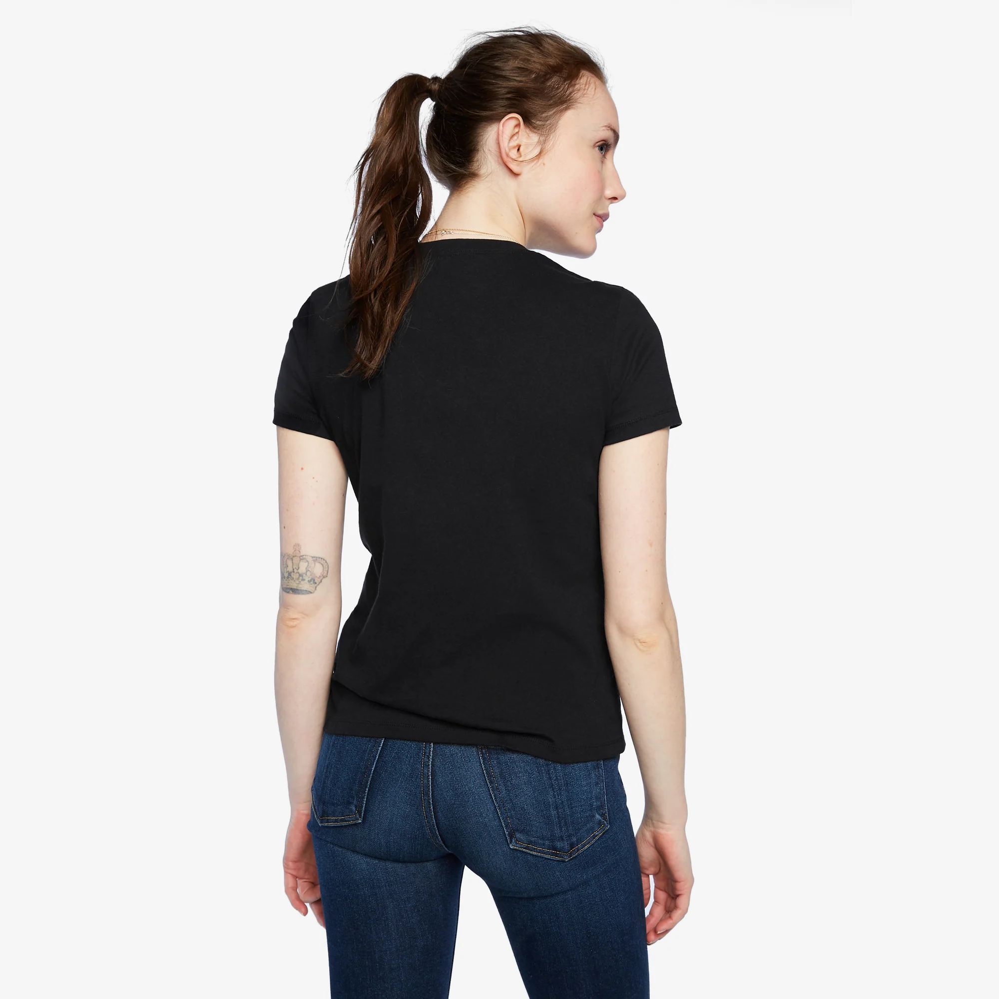 Women's Classic Cotton Crew Tee - Black - Image 2