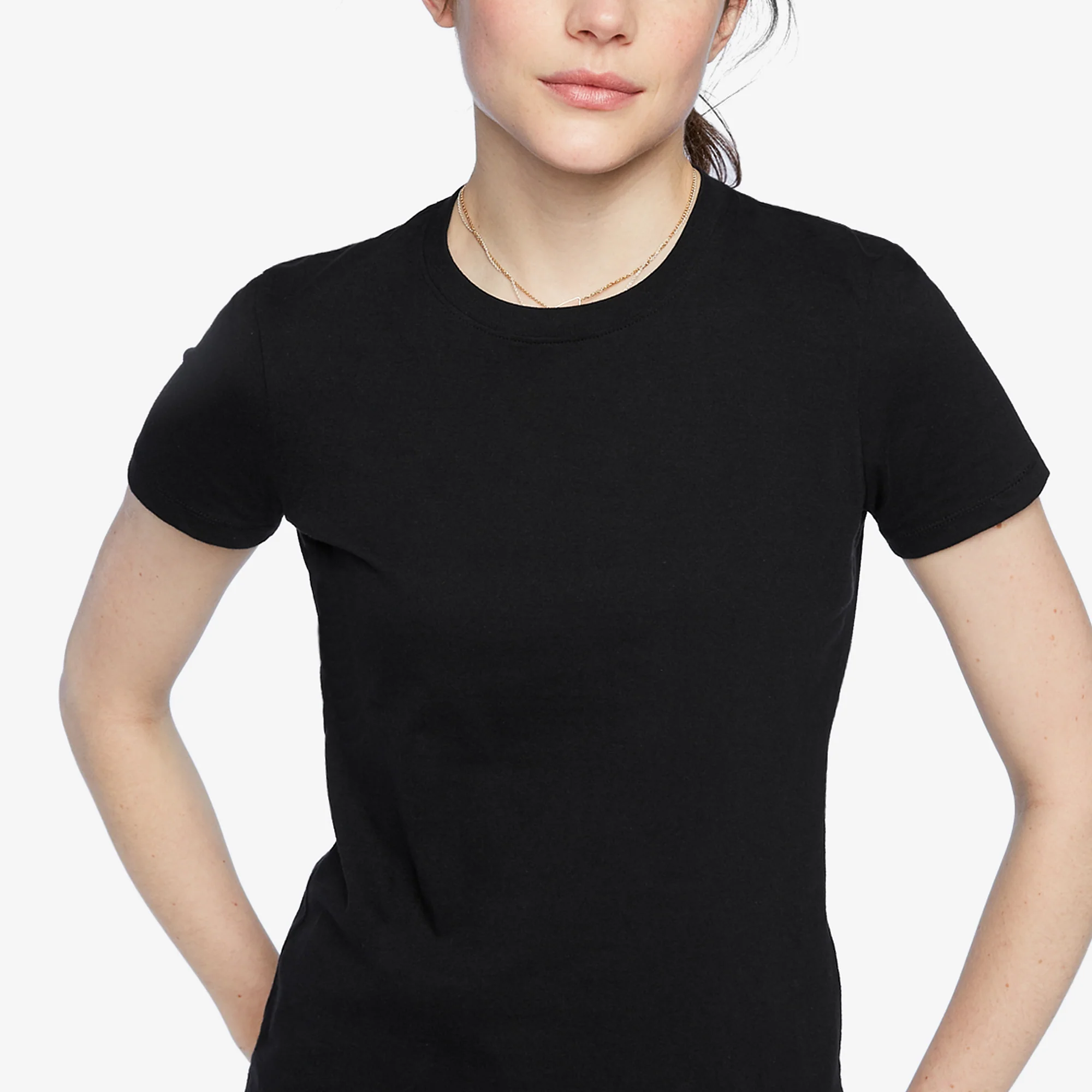 Women's Classic Cotton Crew Tee - Black - Image 4