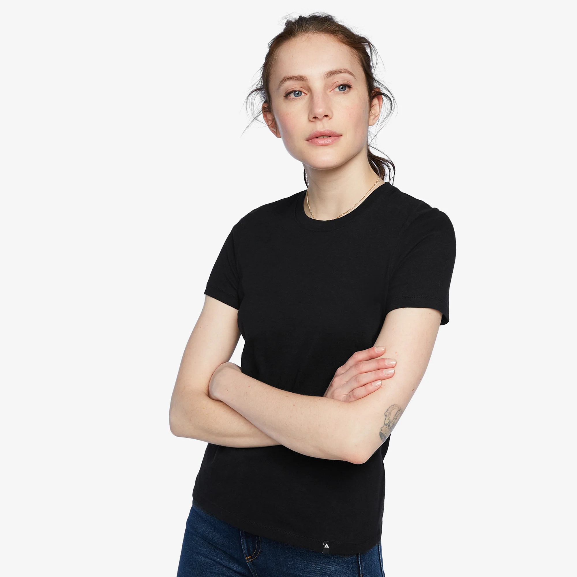 Women's Classic Cotton Crew Tee - Black - Image 5