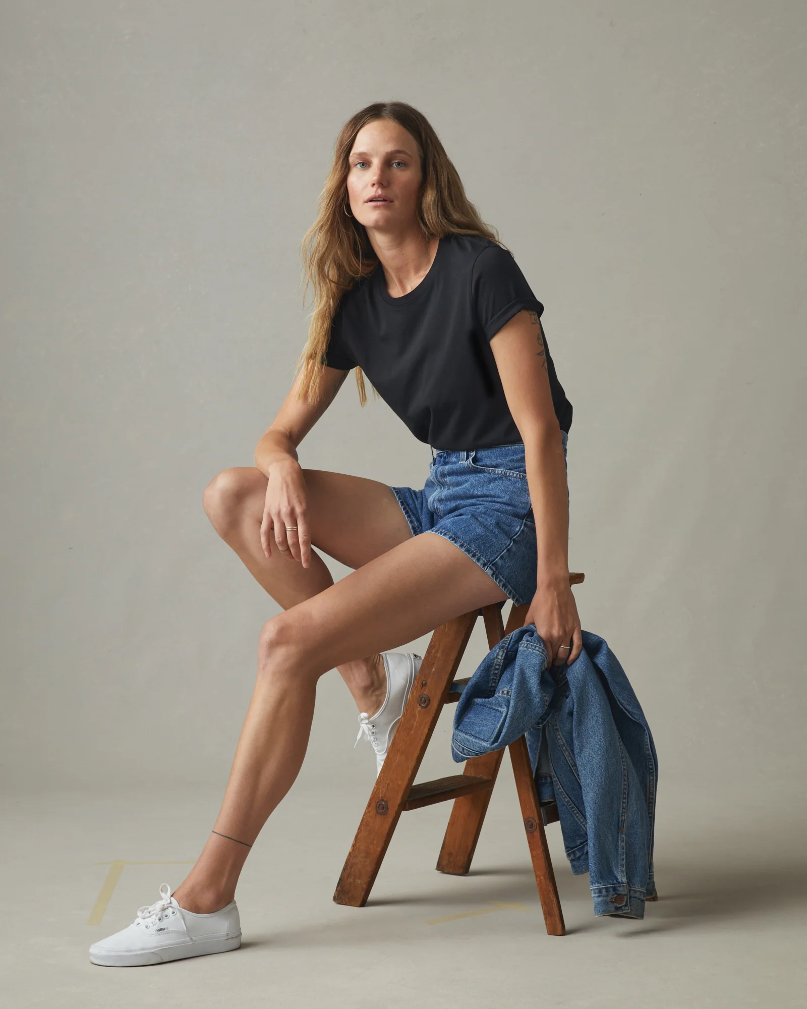 Women's Classic Cotton Crew Tee - Black - Image 6
