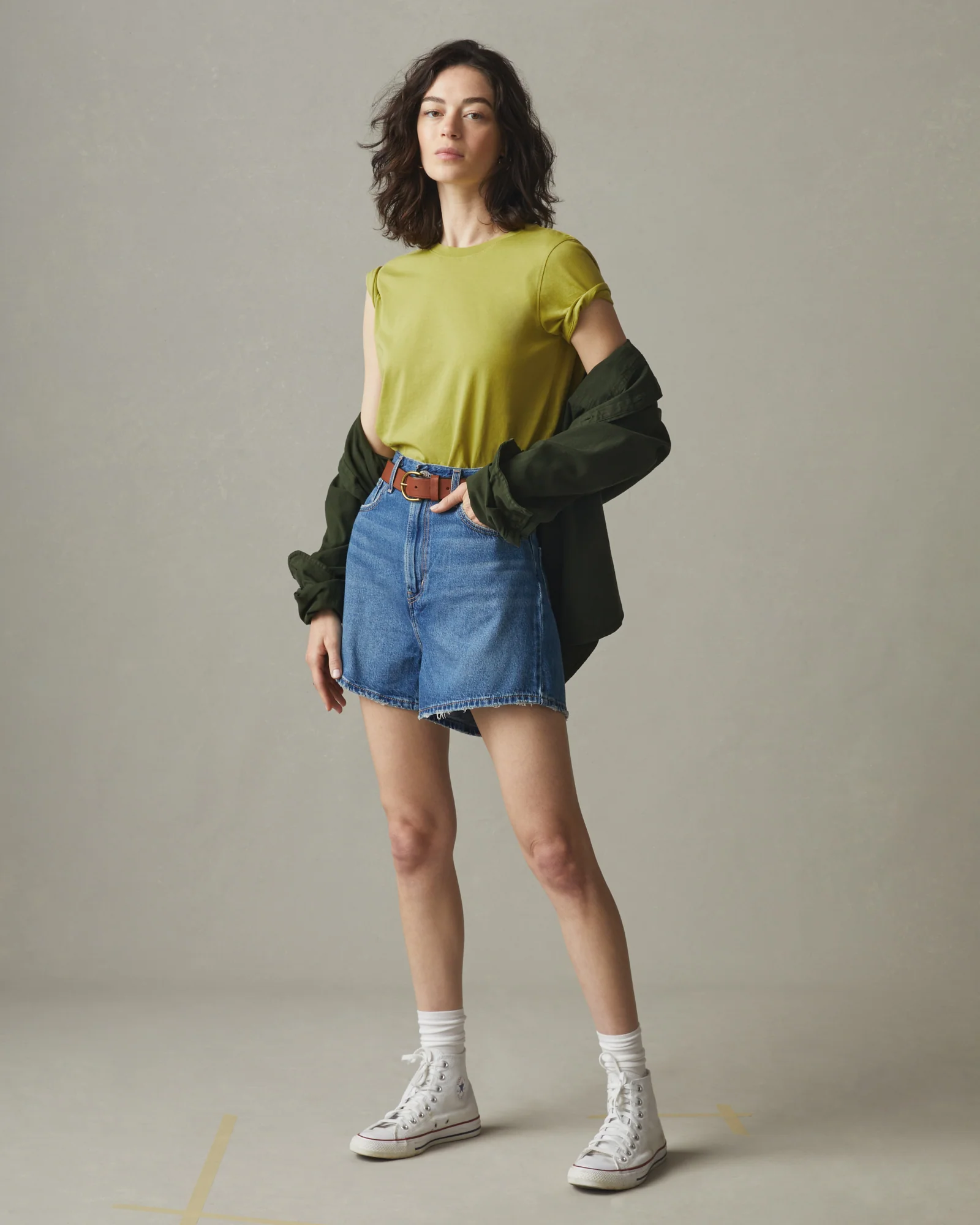 Women's Classic Cotton Crew Tee - Lemongrass - Image 5