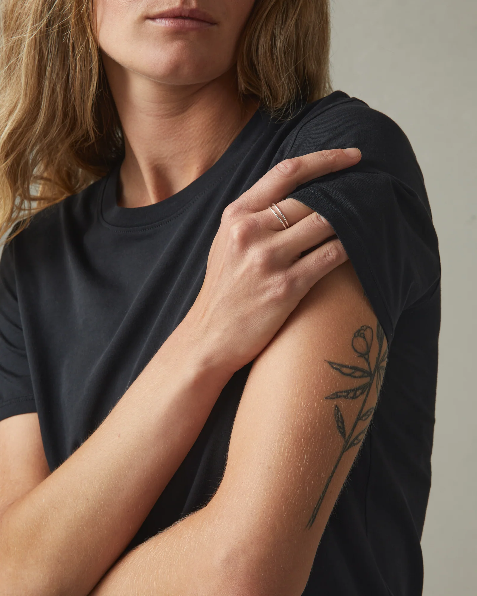 Women's Classic Cotton Crew Tee - Black - Image 4