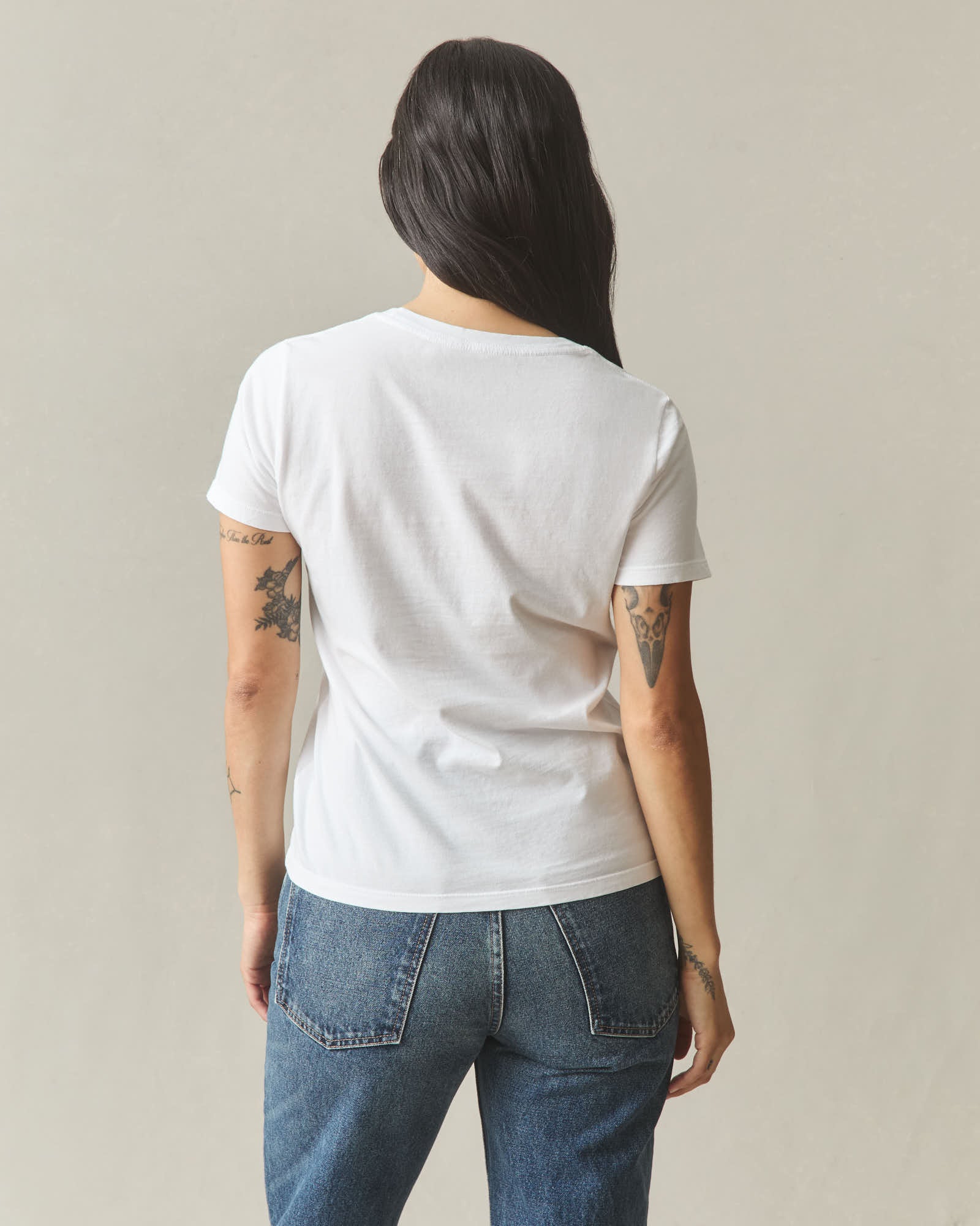 Women's Classic Cotton Crew Tee - White - Image 3