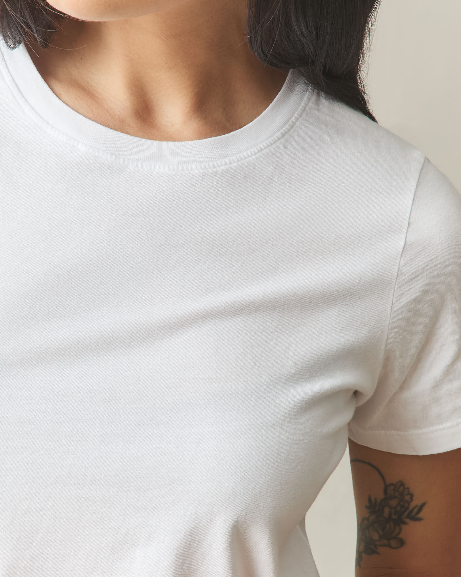 Women's Classic Cotton Crew Tee - White - Image 4