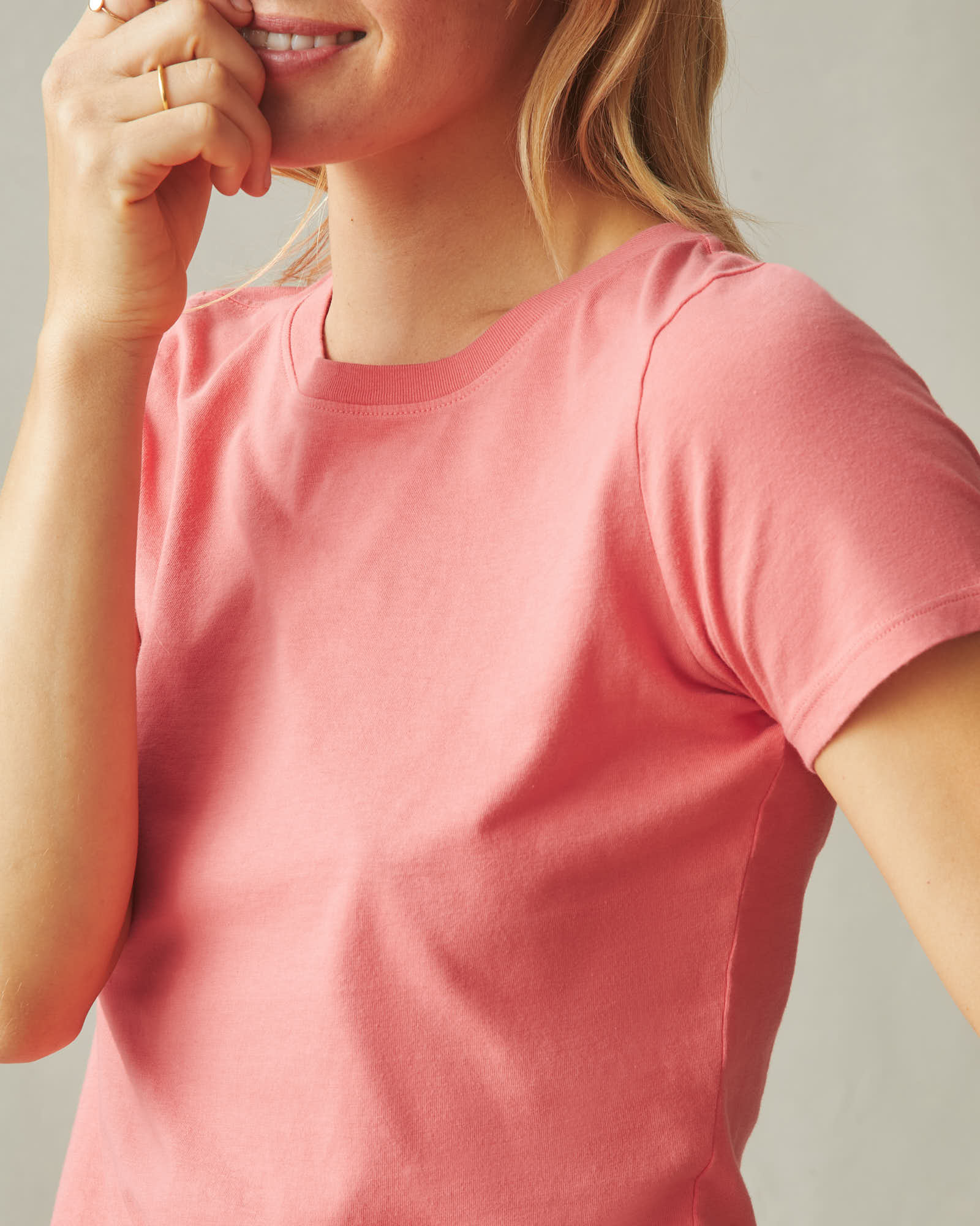 Women's Classic Cotton Crew Tee - Spiced Coral - Image 3