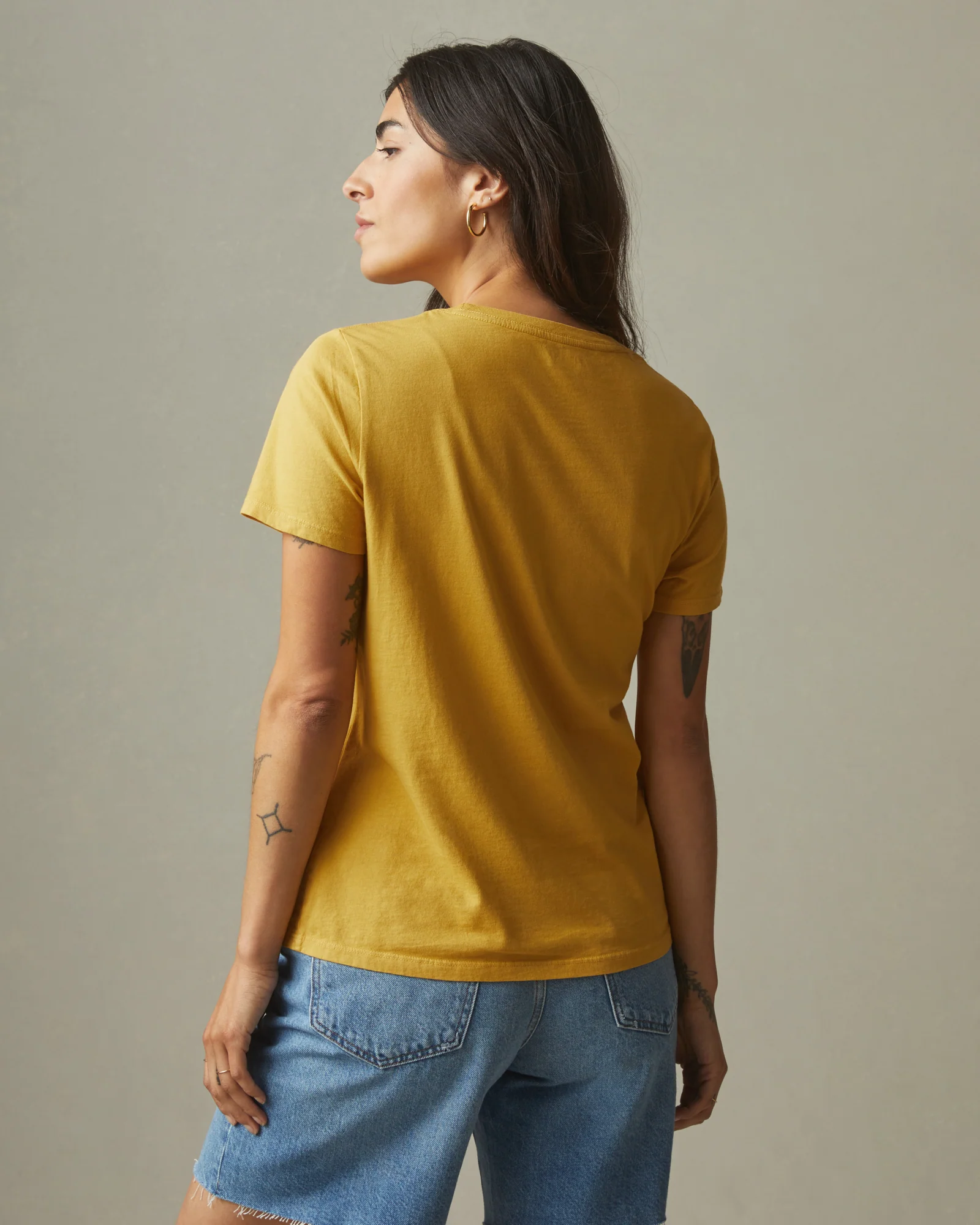 Women's Classic Cotton Crew Tee - Straw - Image 2
