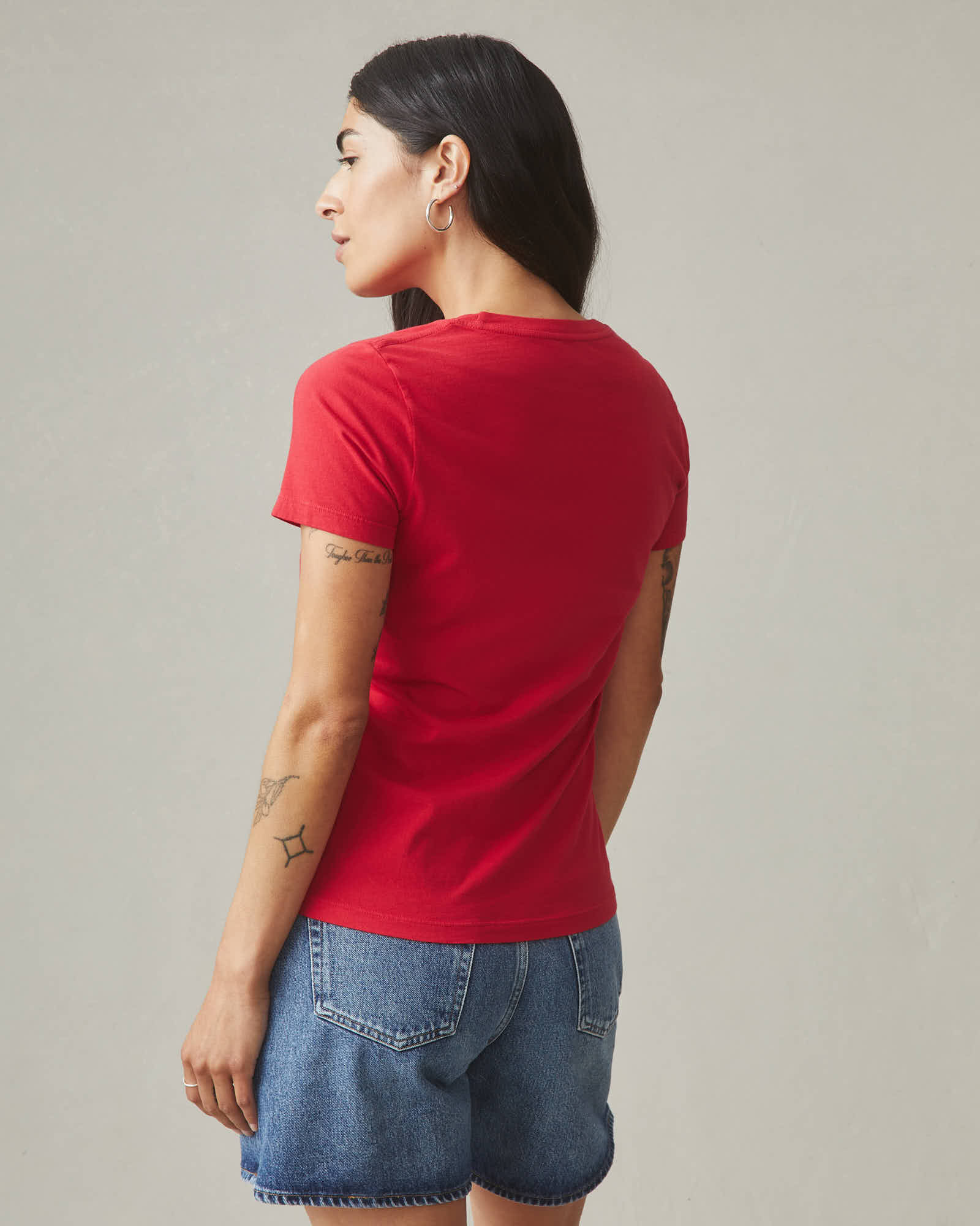 Women's Classic Cotton Crew Tee - Tango Red - Image 4