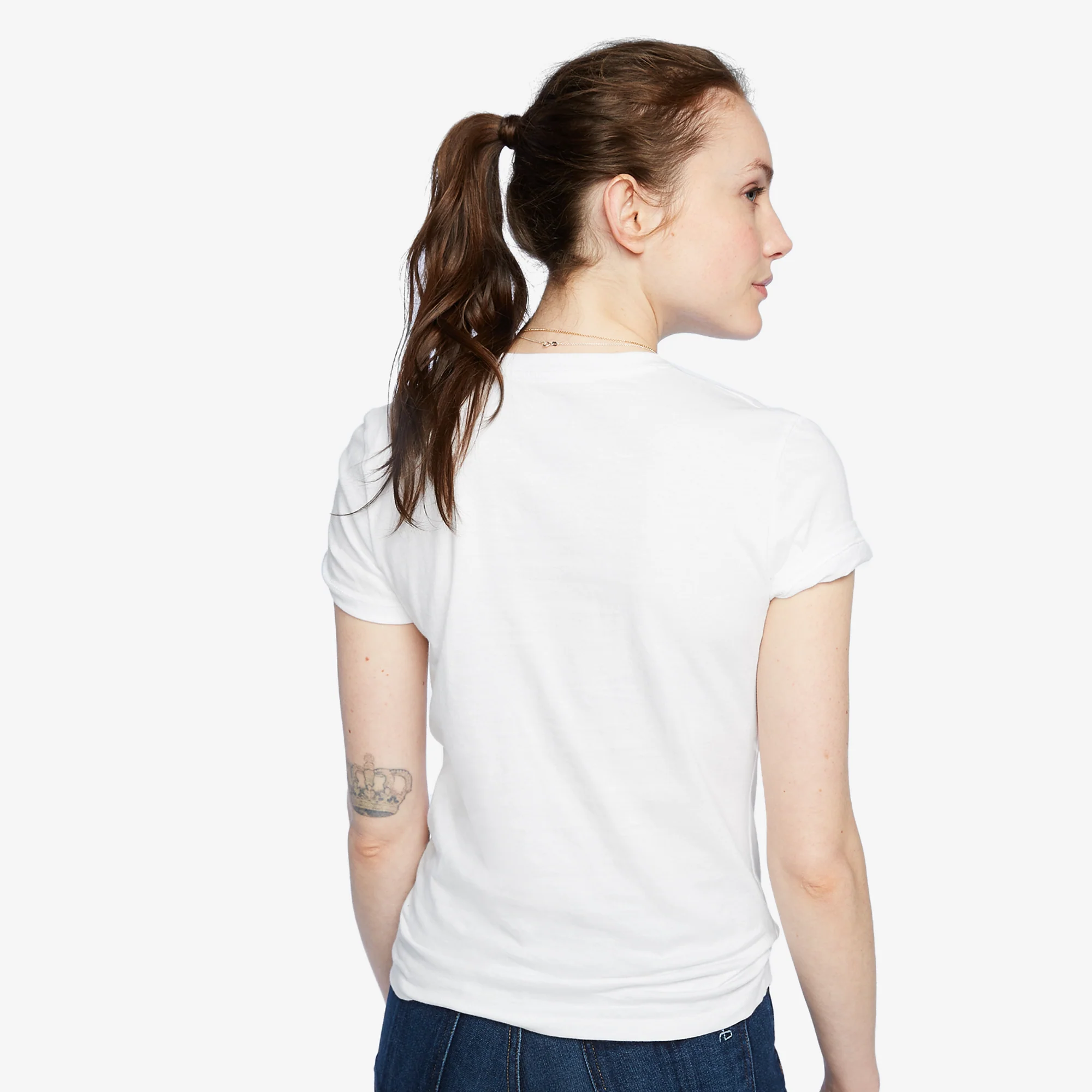 Women's Classic Cotton Crew Tee - White - Image 2