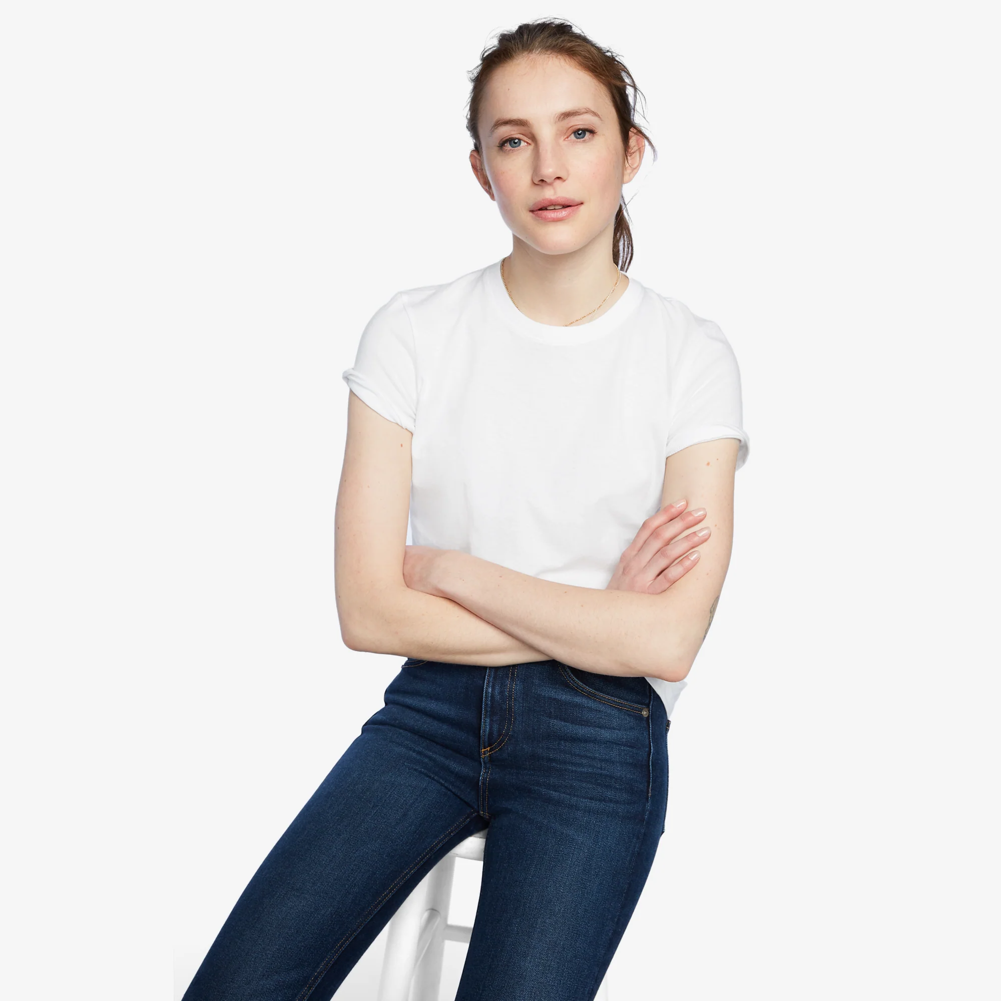 Women's Classic Cotton Crew Tee - White - Image 5