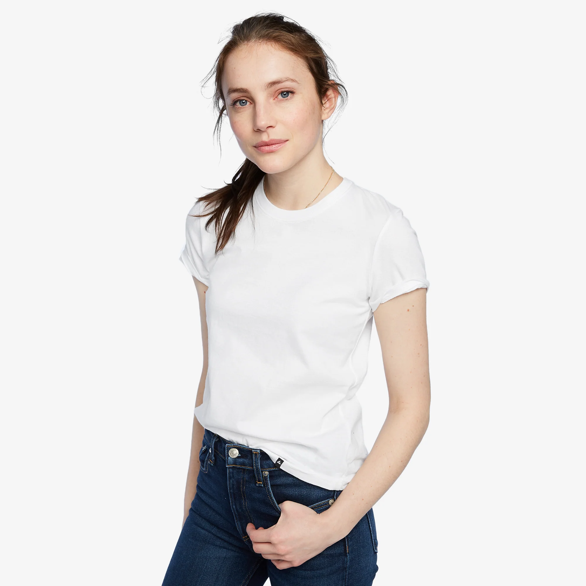 Women's Classic Cotton Crew Tee - White - Image 6