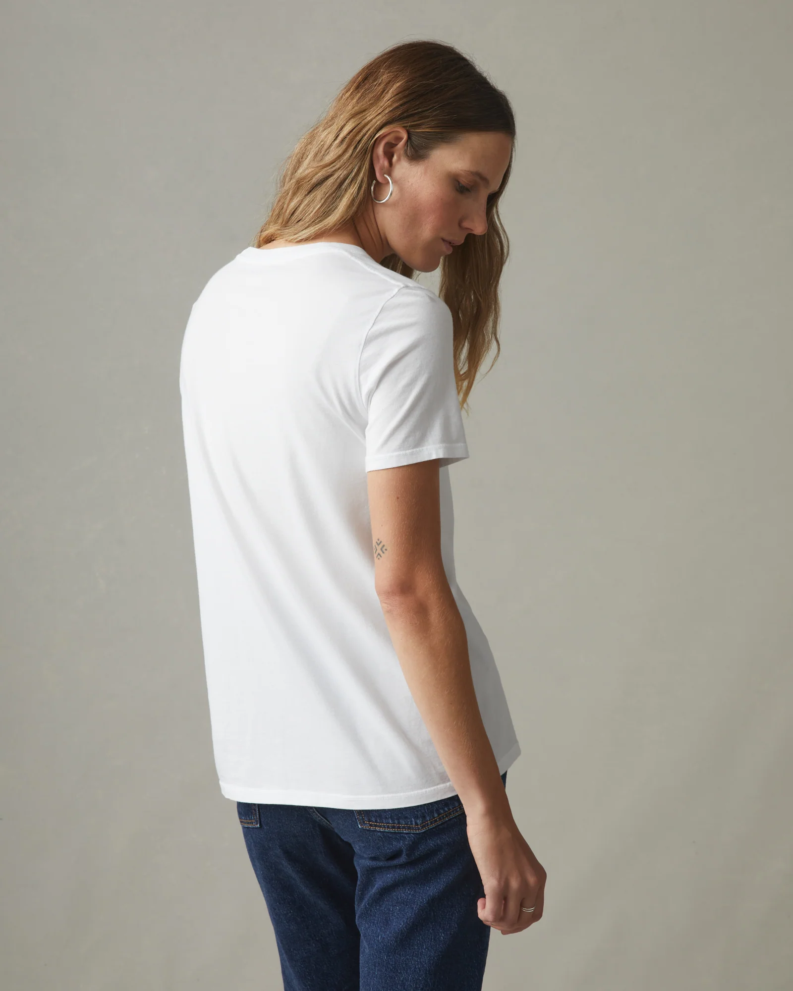 Women's Classic Cotton Crew Tee - White - Image 3