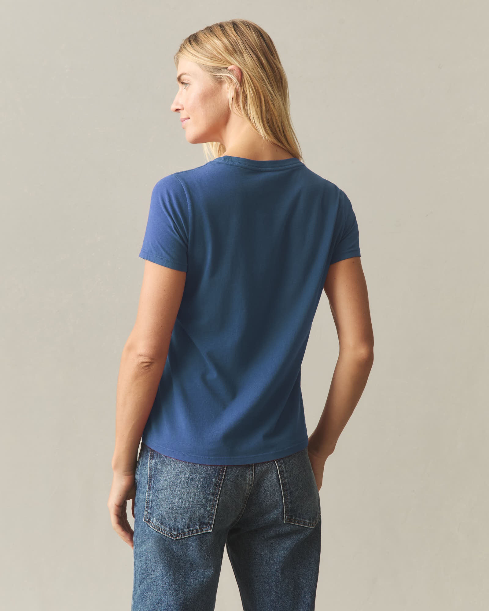 Women's Classic Cotton Crew Tee - Deja Vu Blue - Image 2