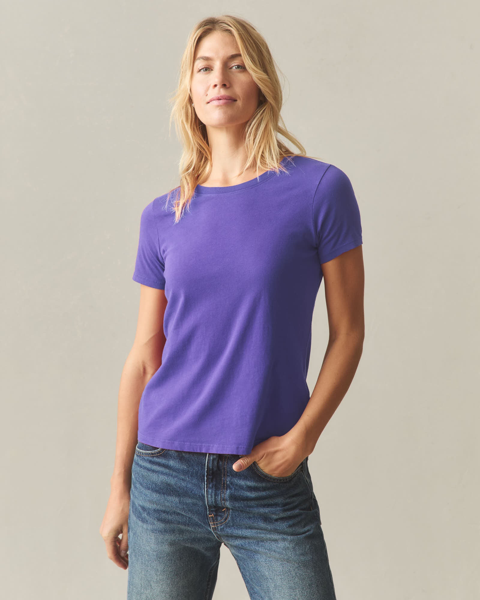 Women's Classic Cotton Crew Tee - Purple Opulence - Image 2