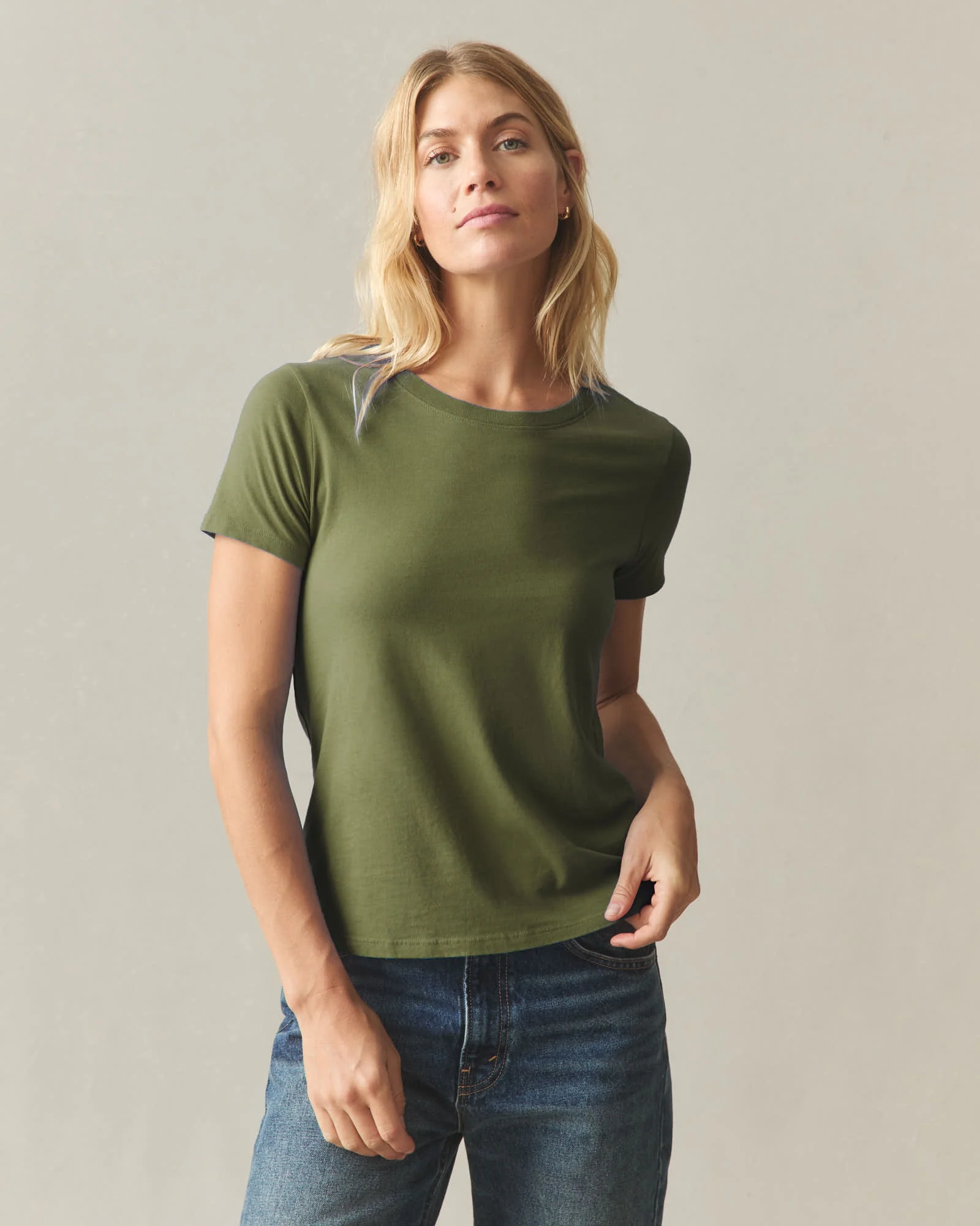 Women's Classic Cotton Crew Tee - Rifle Green - Image 2