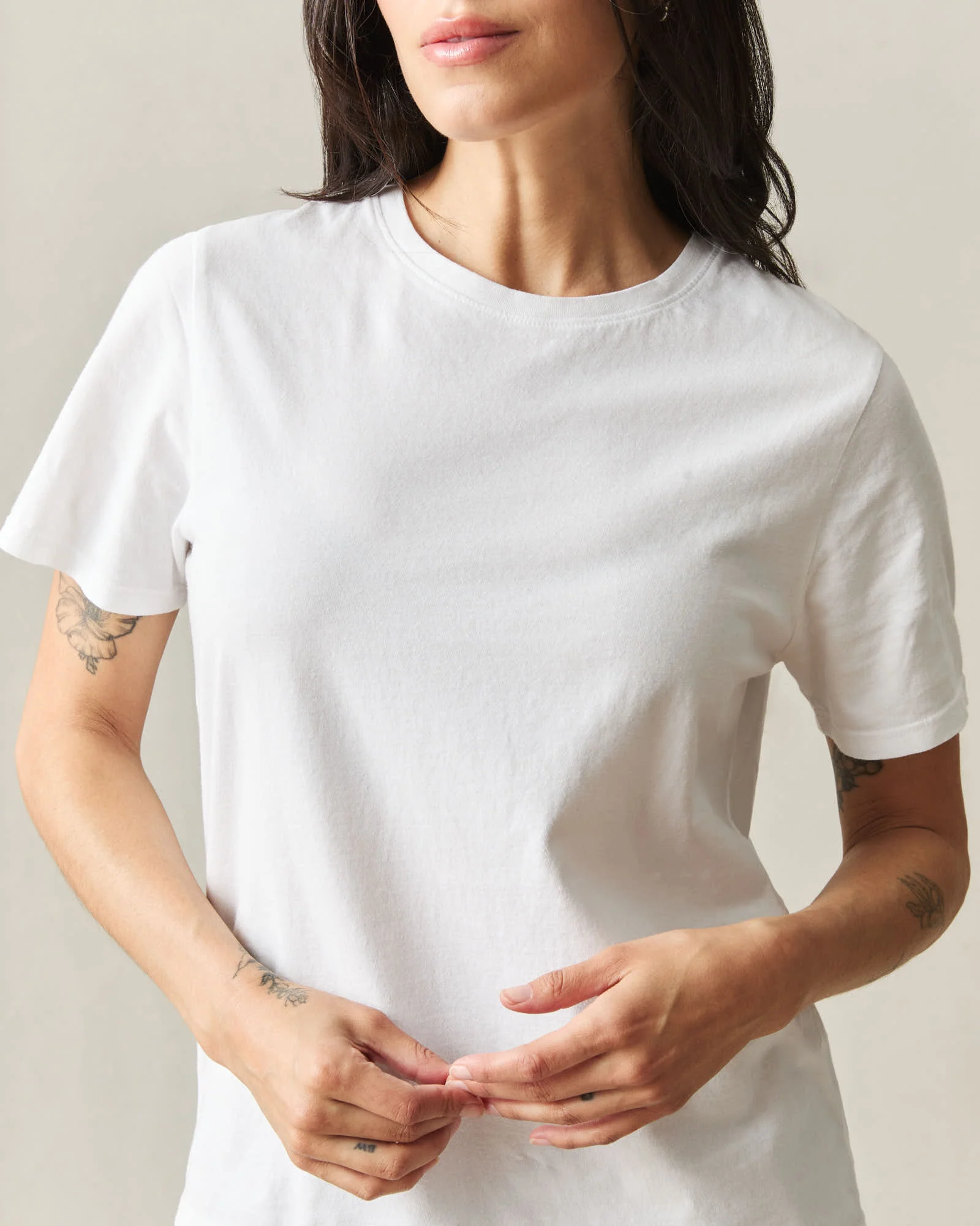Women's Classic Cotton Crew Tee - White - Image 3