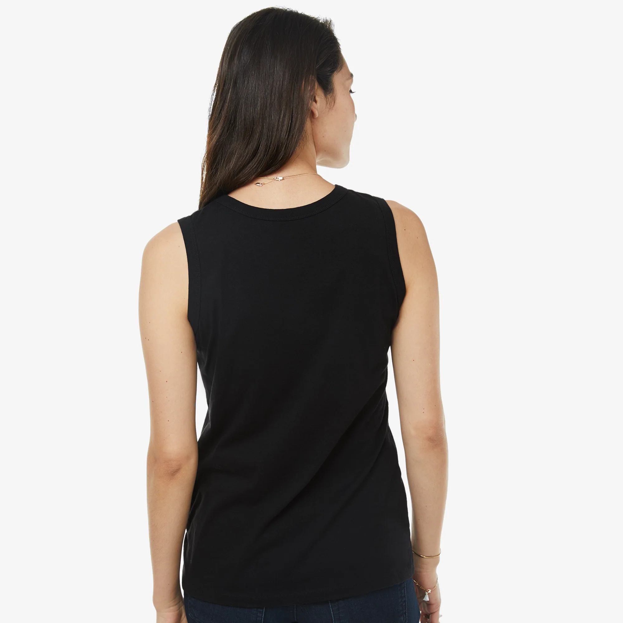 Women's Classic Cotton Muscle Tank - Black - Image 2