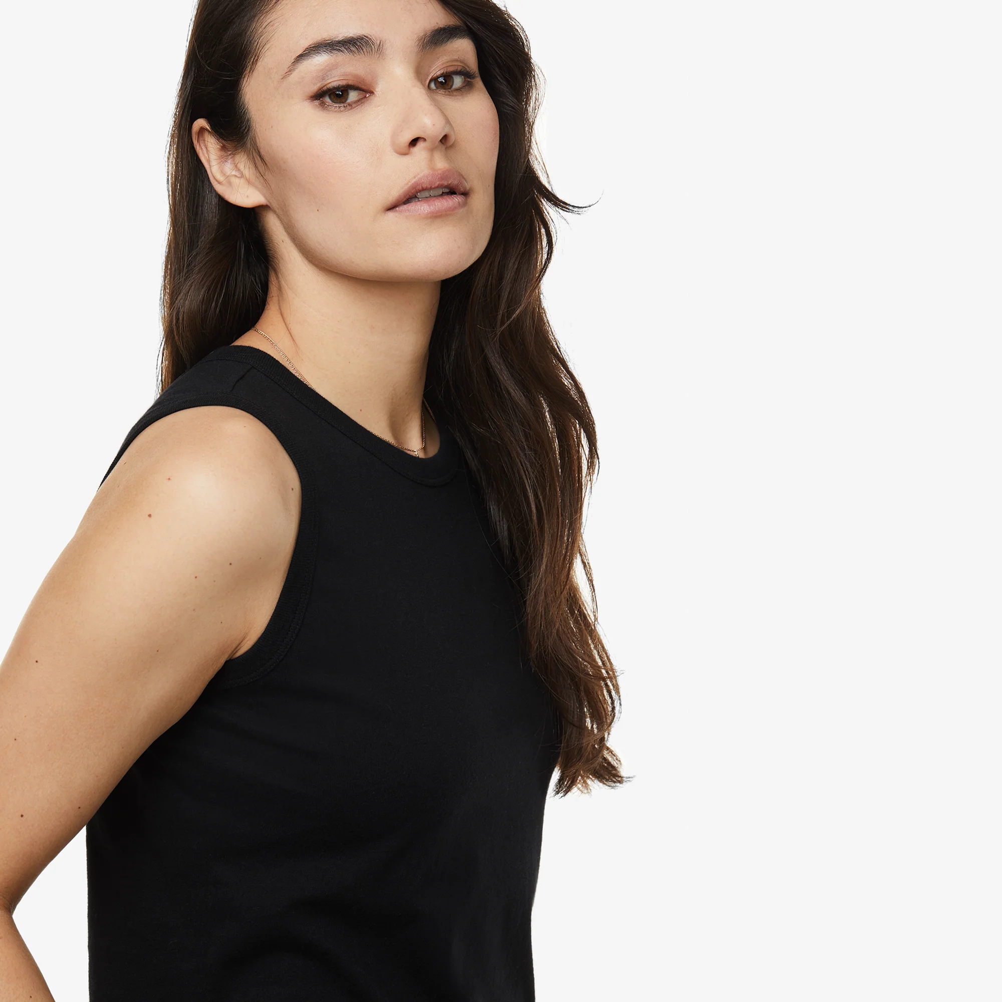 Women's Classic Cotton Muscle Tank - Black - Image 3