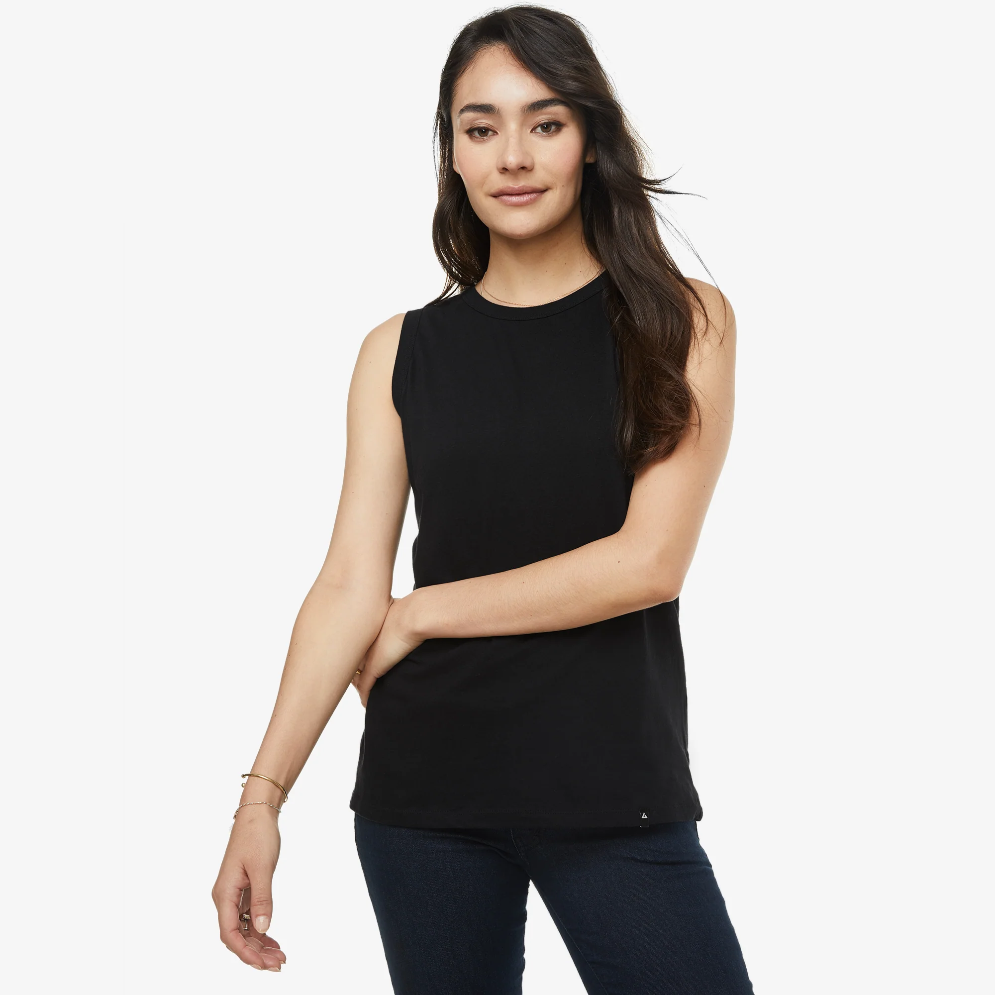 Women's Classic Cotton Muscle Tank - Black - Image 5