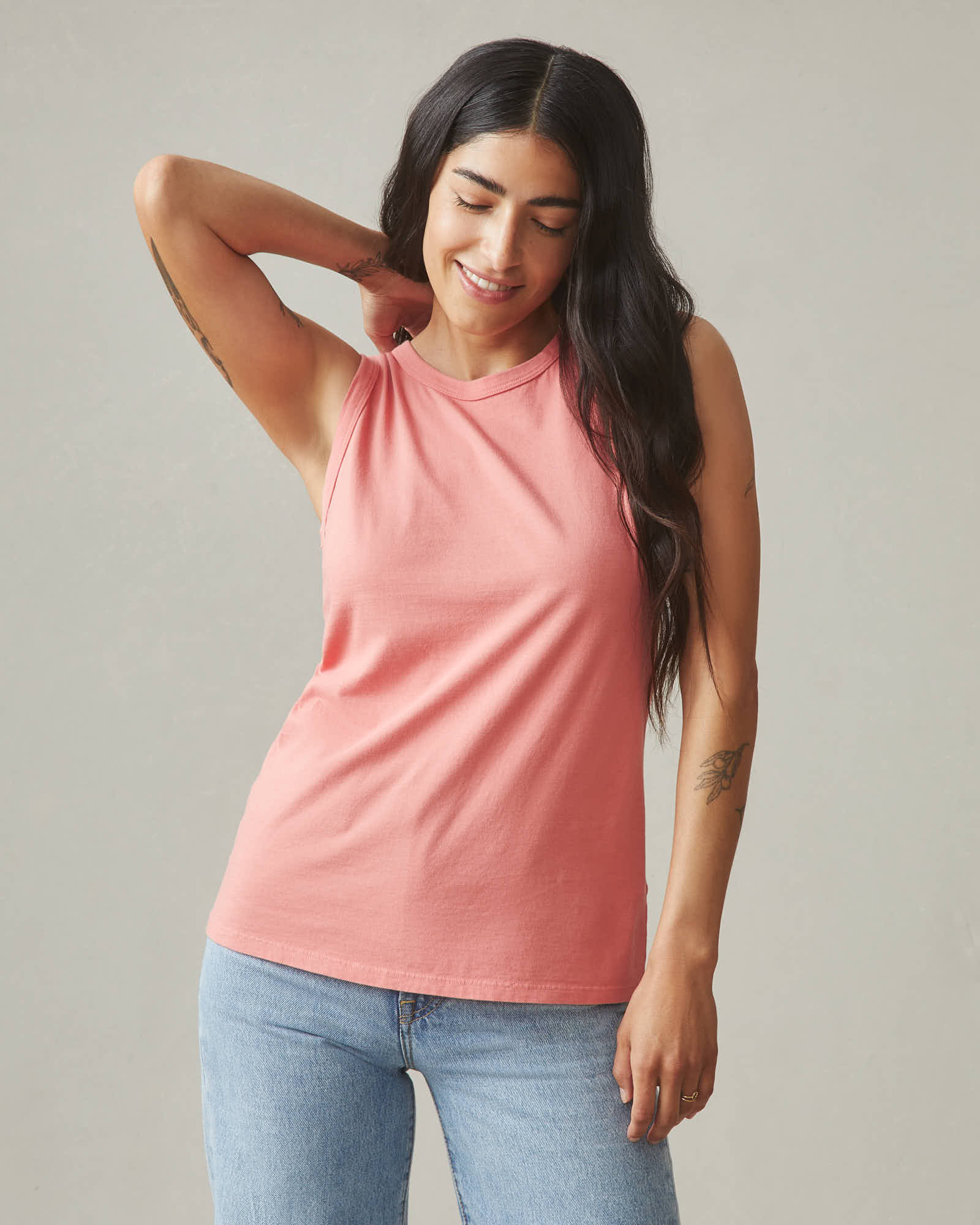 Women's Classic Cotton Muscle Tank - Pink Mauve - Image 5